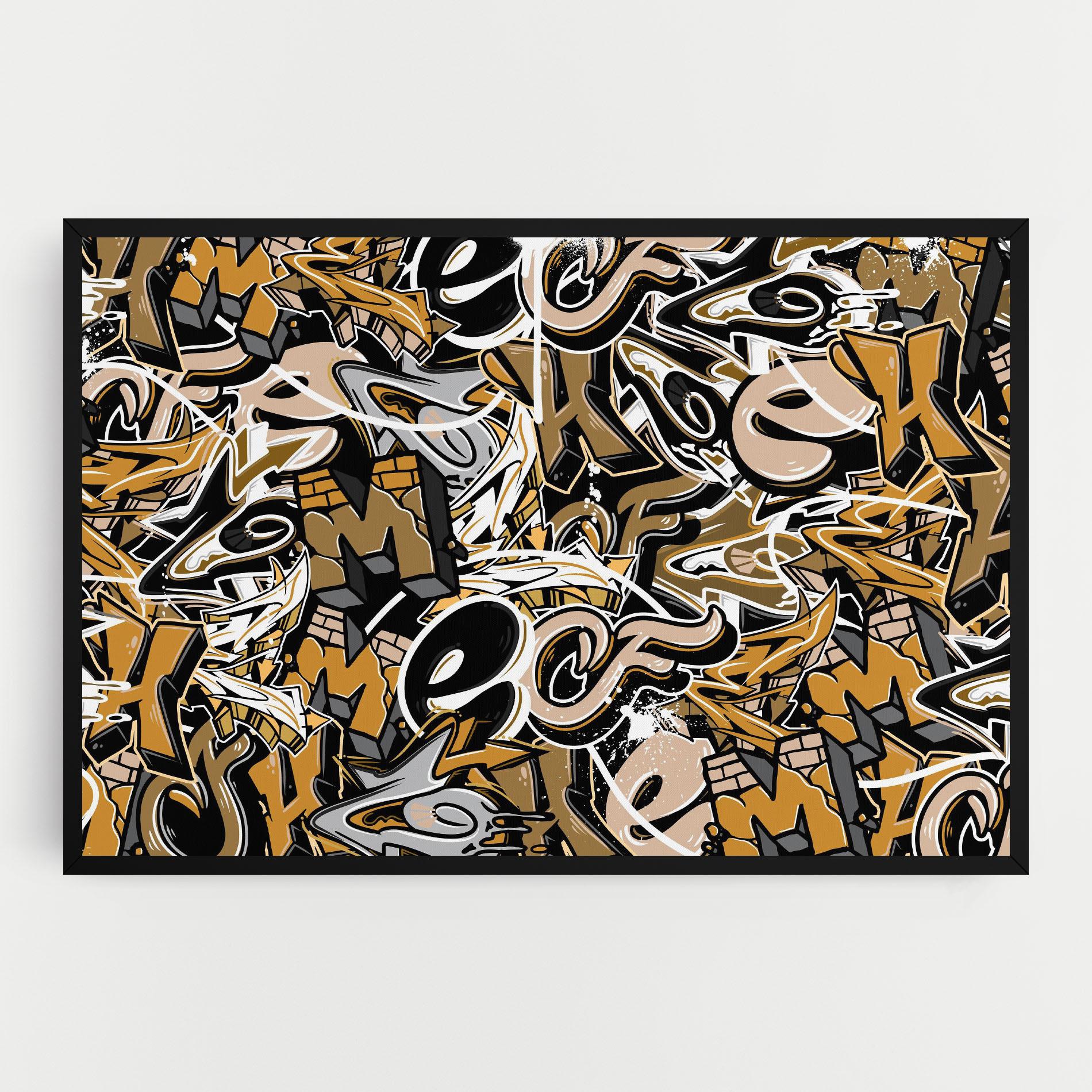 Leinwandbild Yellow White Graffiti mockup 0