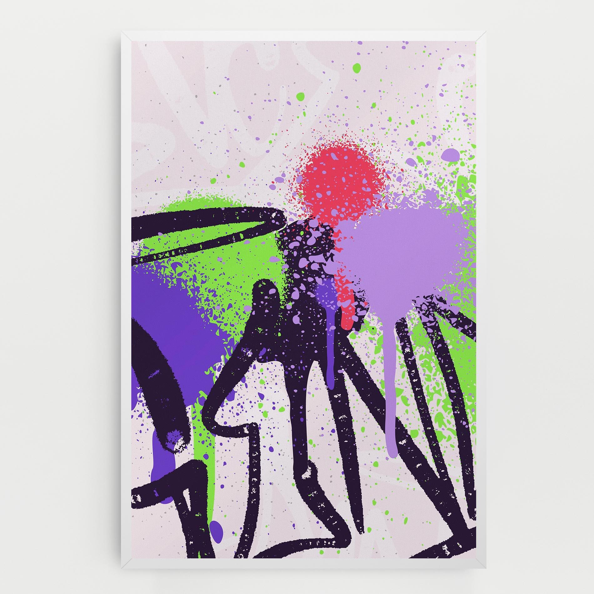 Leinwandbild Green Purple Graffiti mockup 0