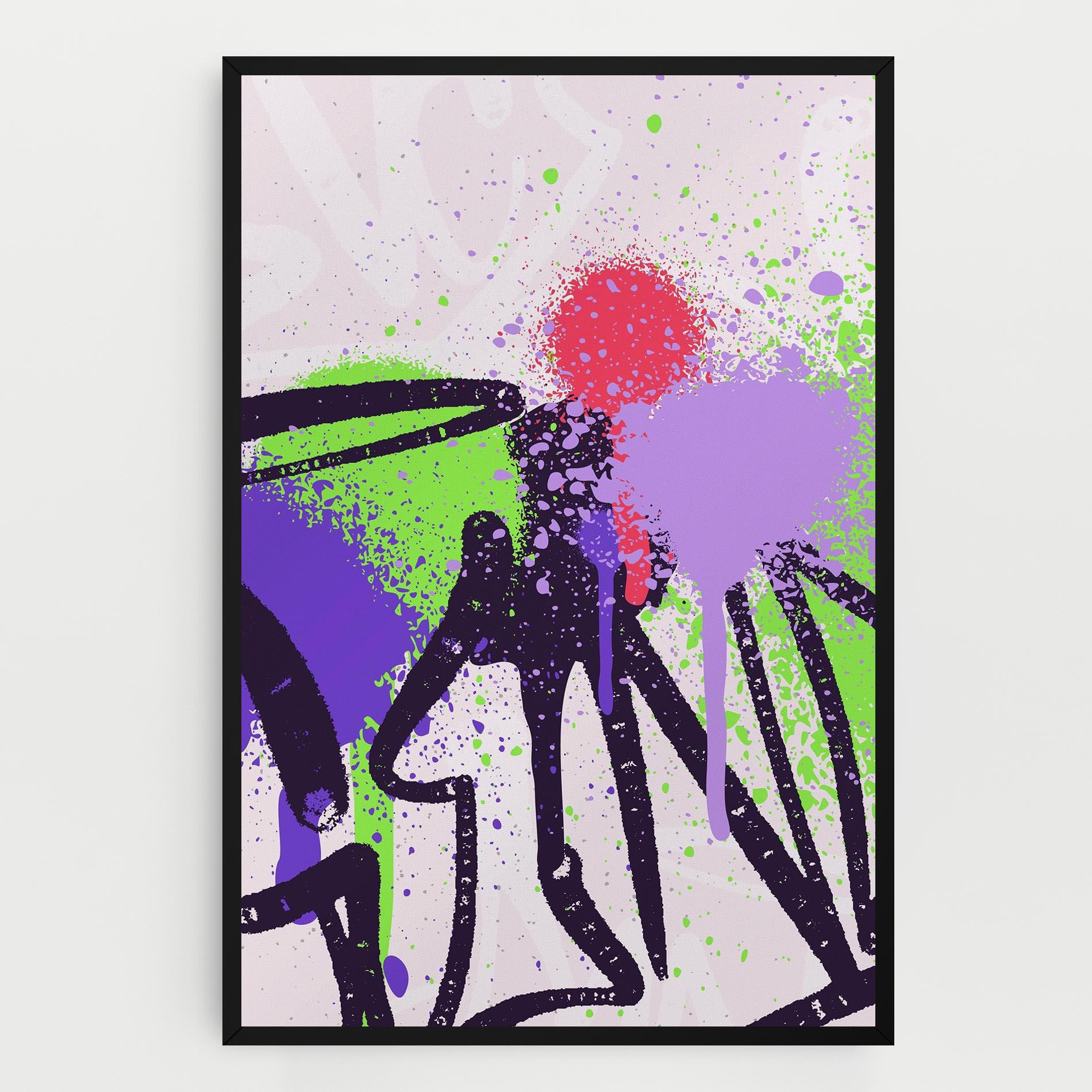 Leinwandbild Green Purple Graffiti mockup 0