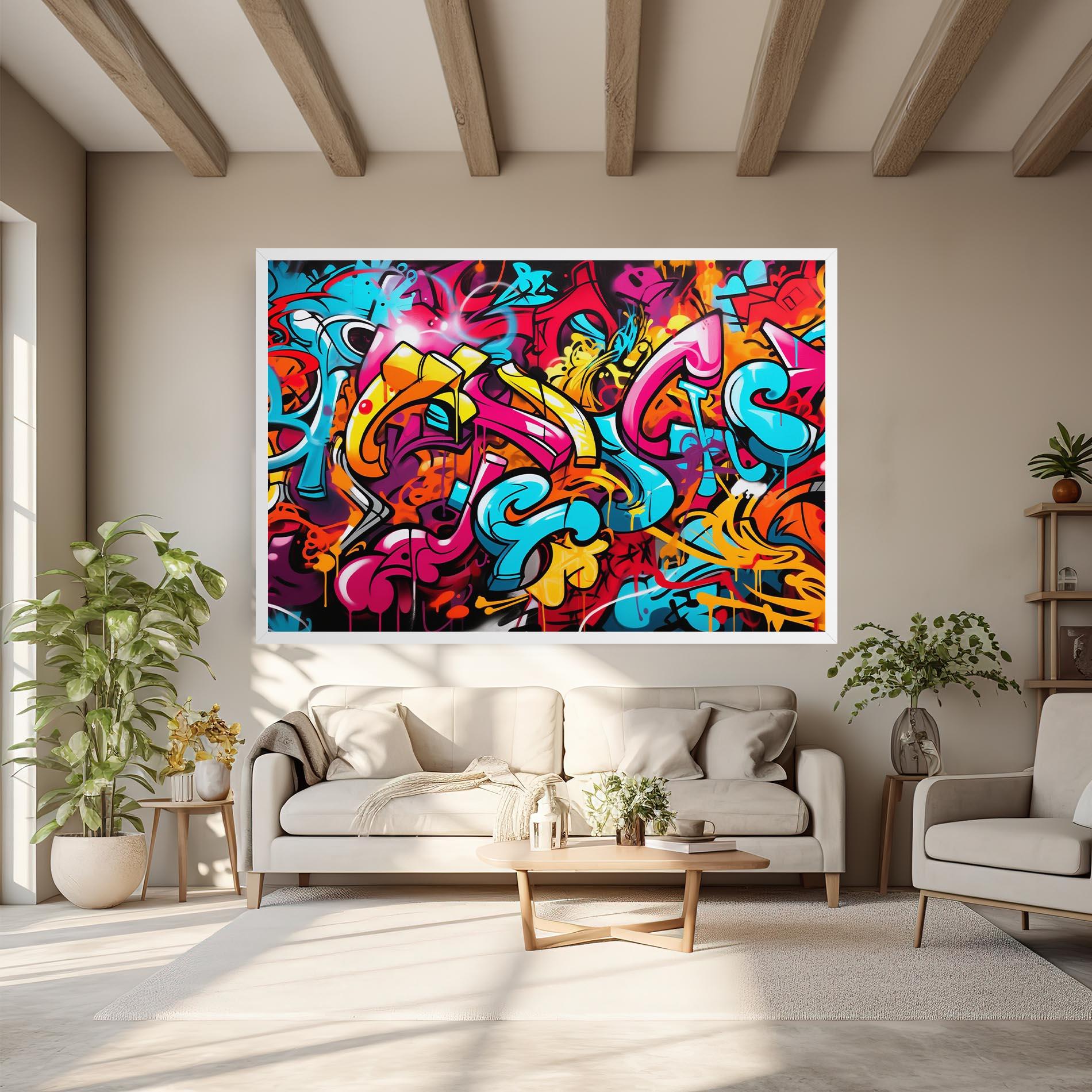 Leinwandbild Abstract Graffiti mockup 6