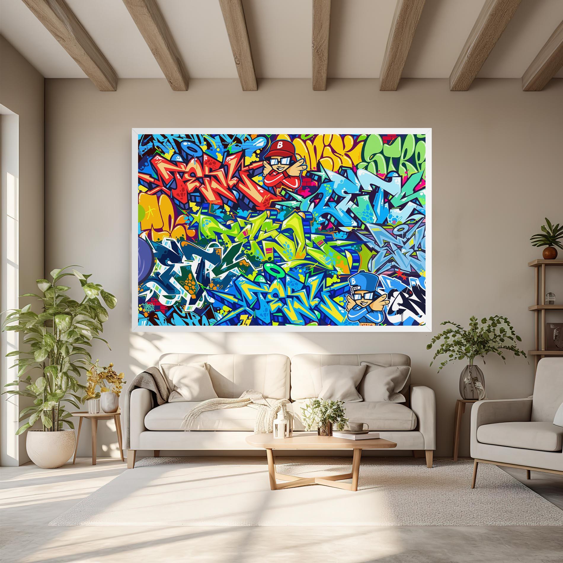 Leinwandbild Colorful Graffiti mockup 6