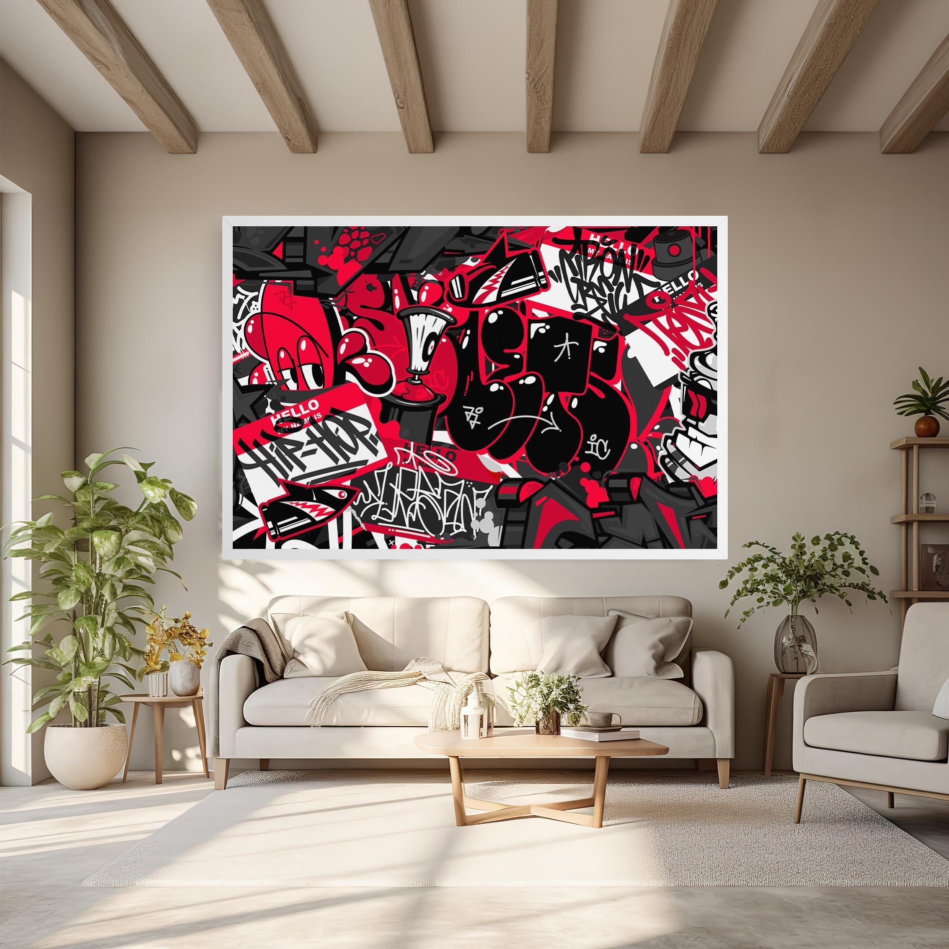 Leinwandbild Hip Hop Graffiti mockup 6