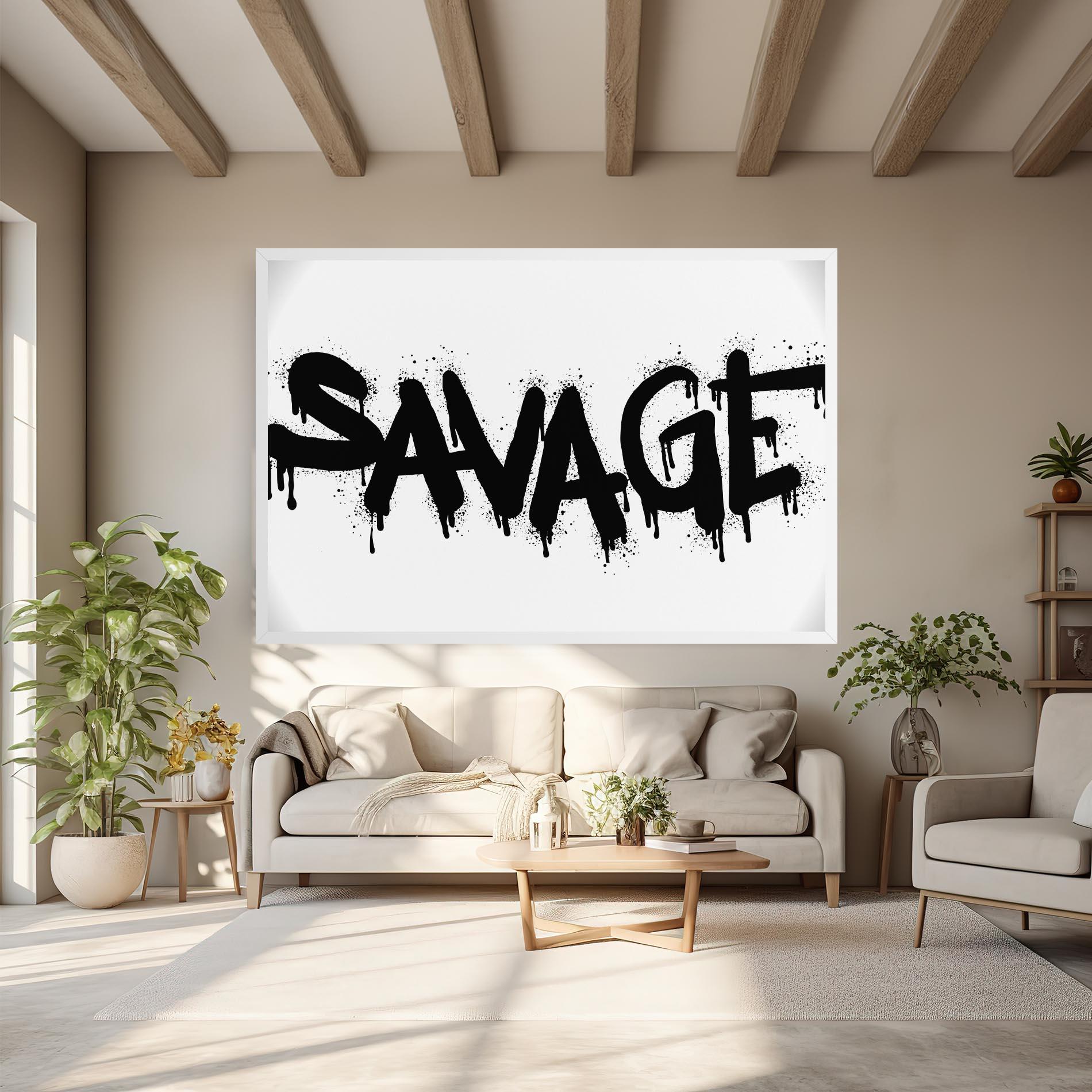 Leinwandbild Savage Graffiti Spray mockup 6