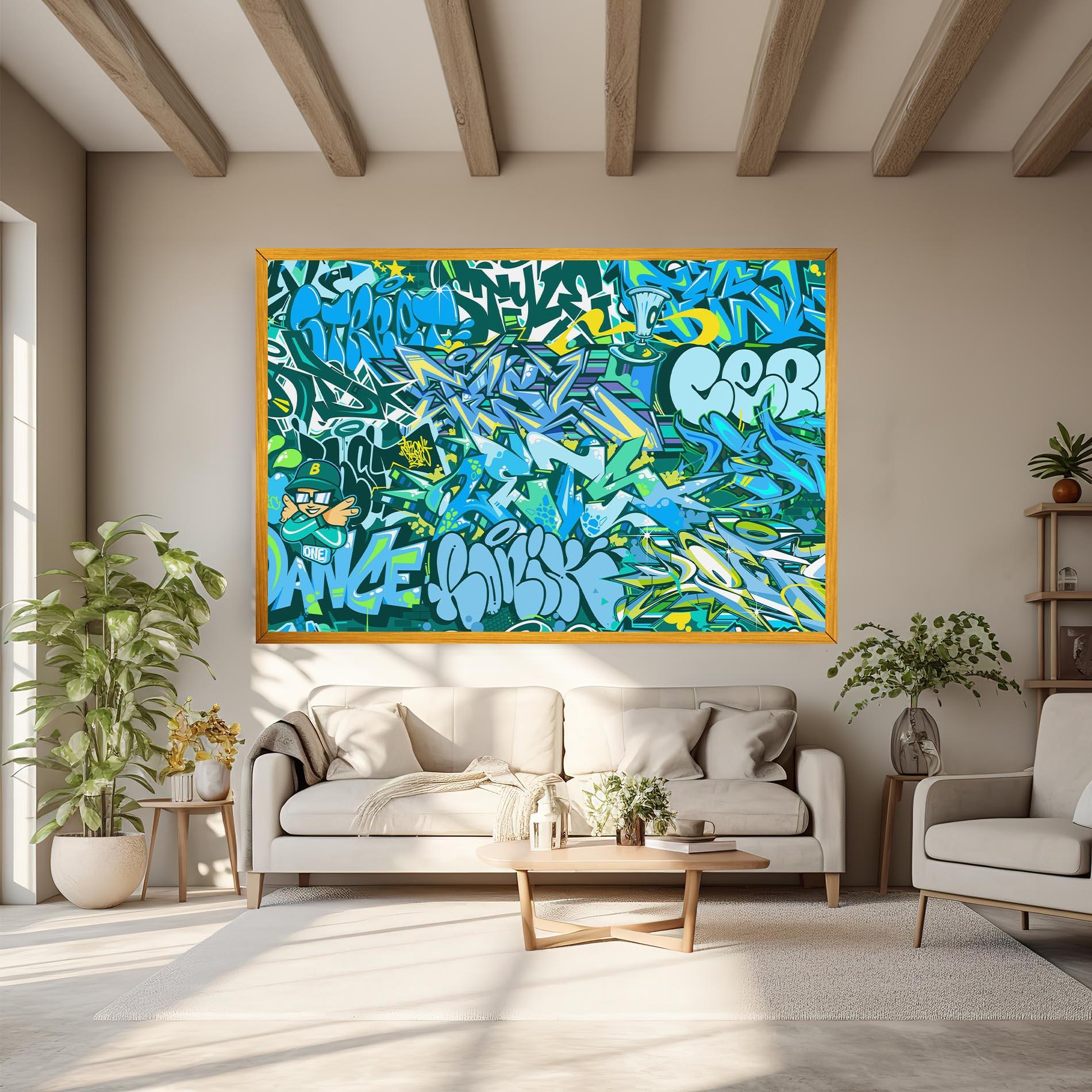 Leinwandbild Be One Graffiti mockup 6