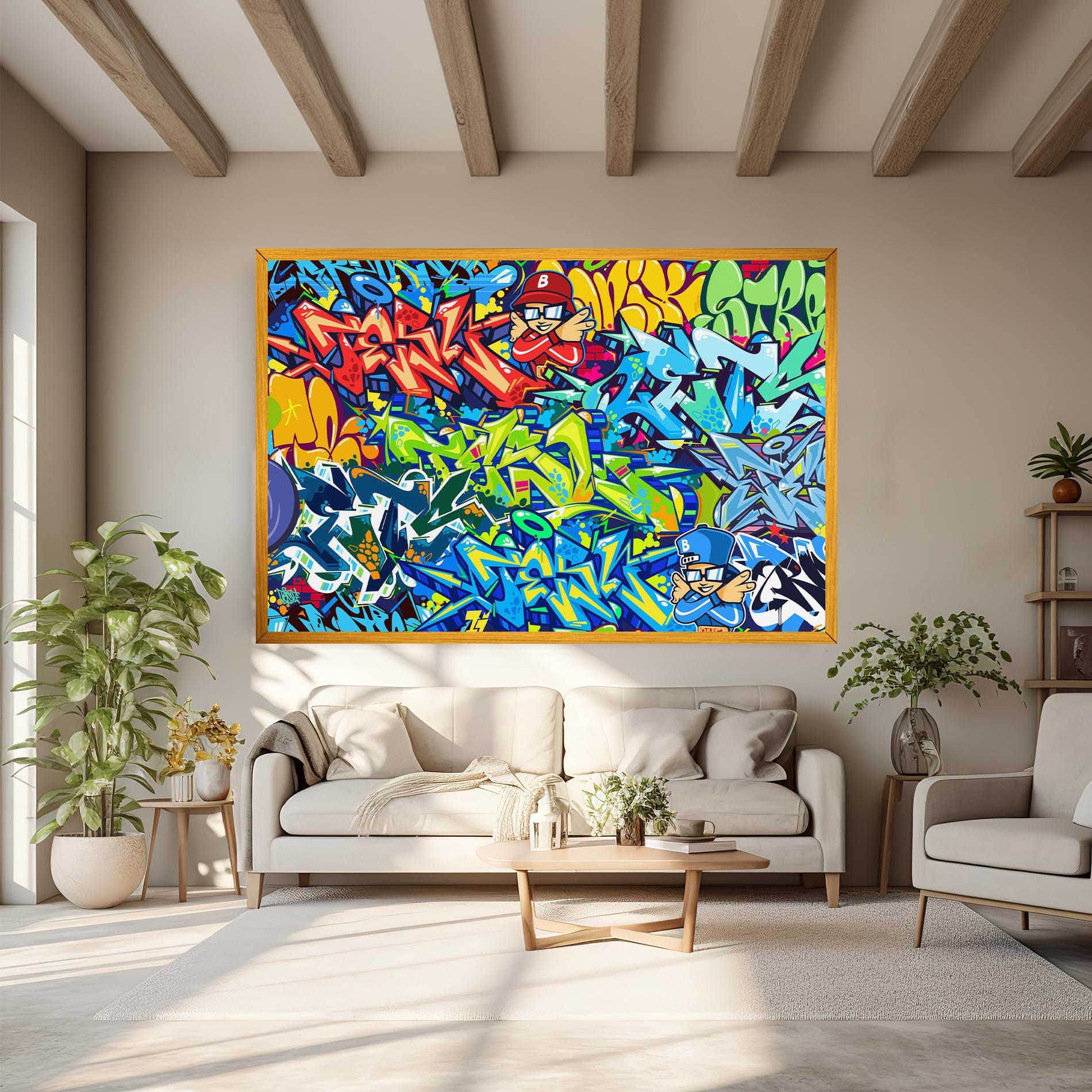 Leinwandbild Colorful Graffiti mockup 6