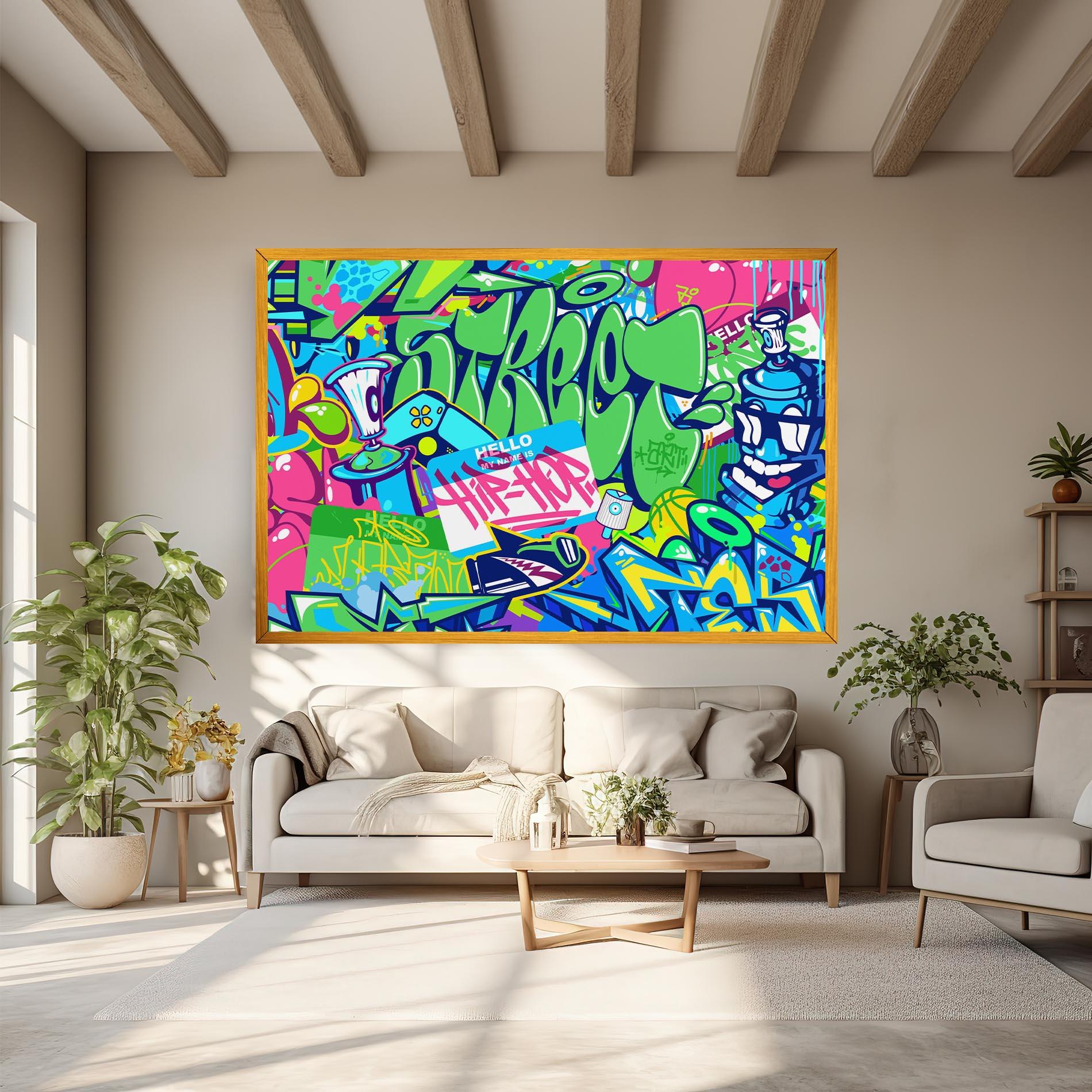 Leinwandbild Colorful Hip Hop mockup 6