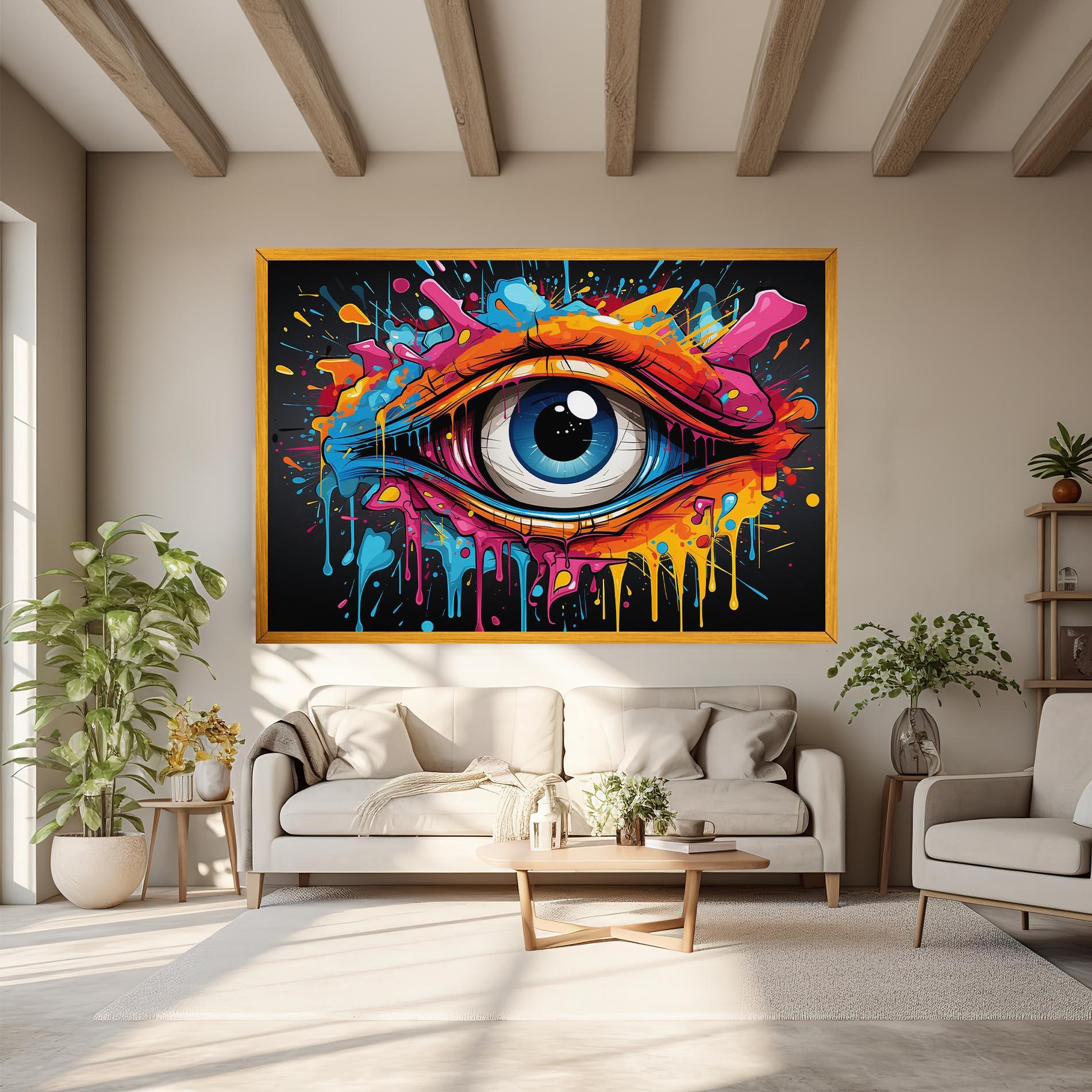 Leinwandbild Graffitistyle Eye mockup 6