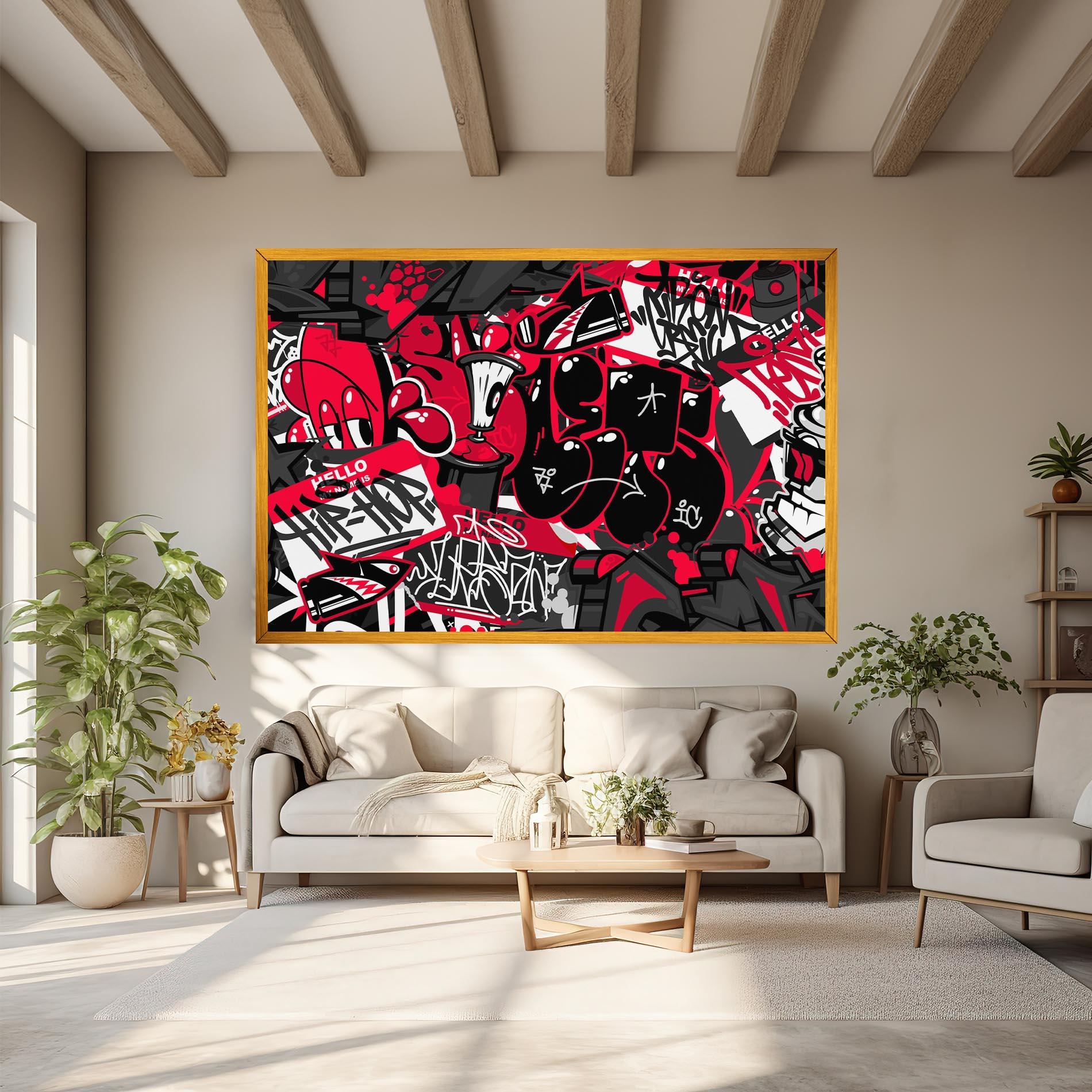 Leinwandbild Hip Hop Graffiti mockup 6