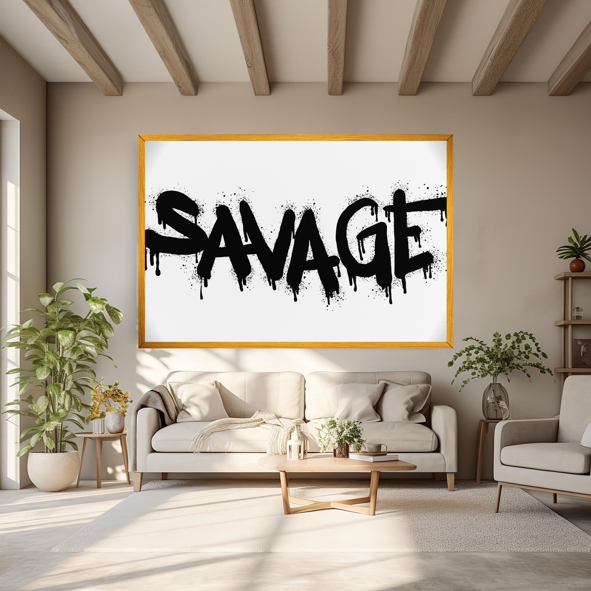 Leinwandbild Savage Graffiti Spray mockup 6