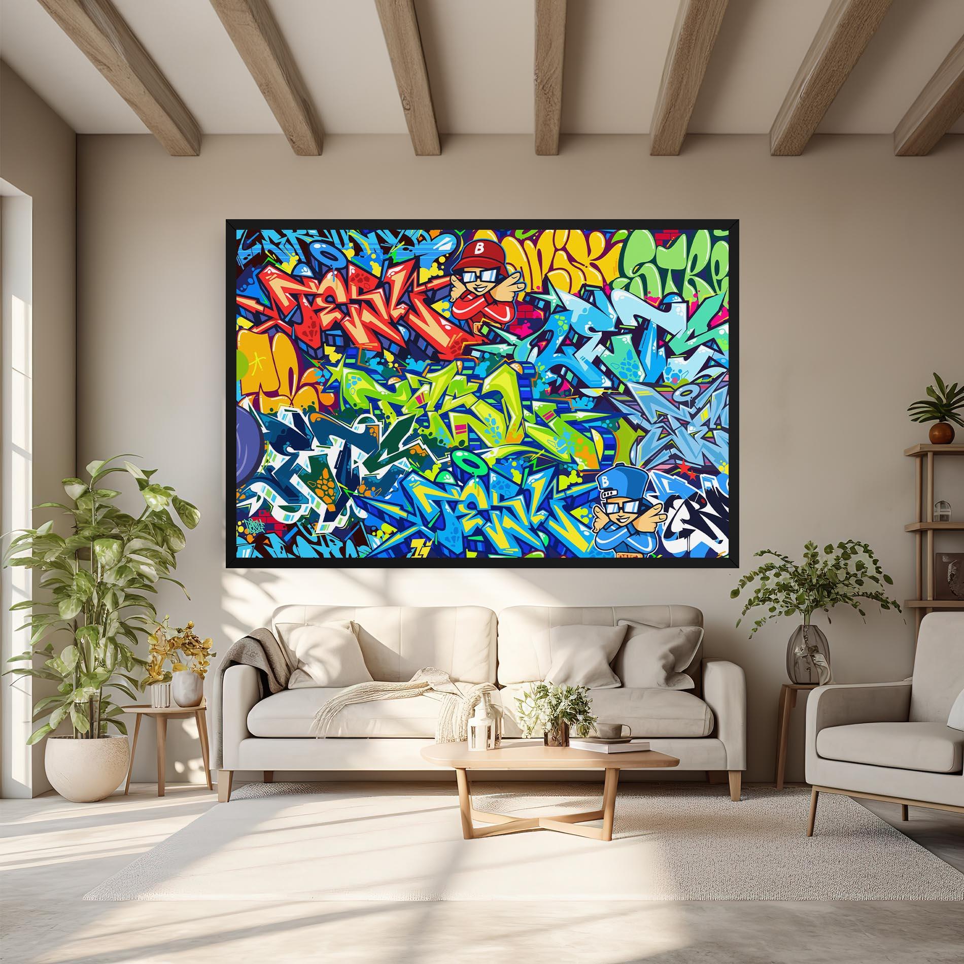 Leinwandbild Colorful Graffiti mockup 6