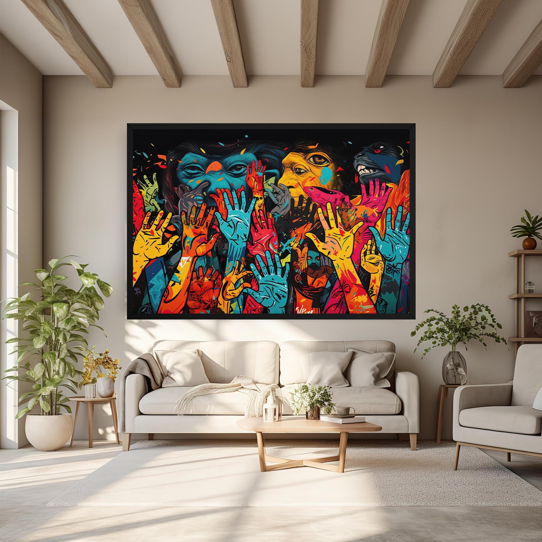 Leinwandbild Colorful Hands mockup 6