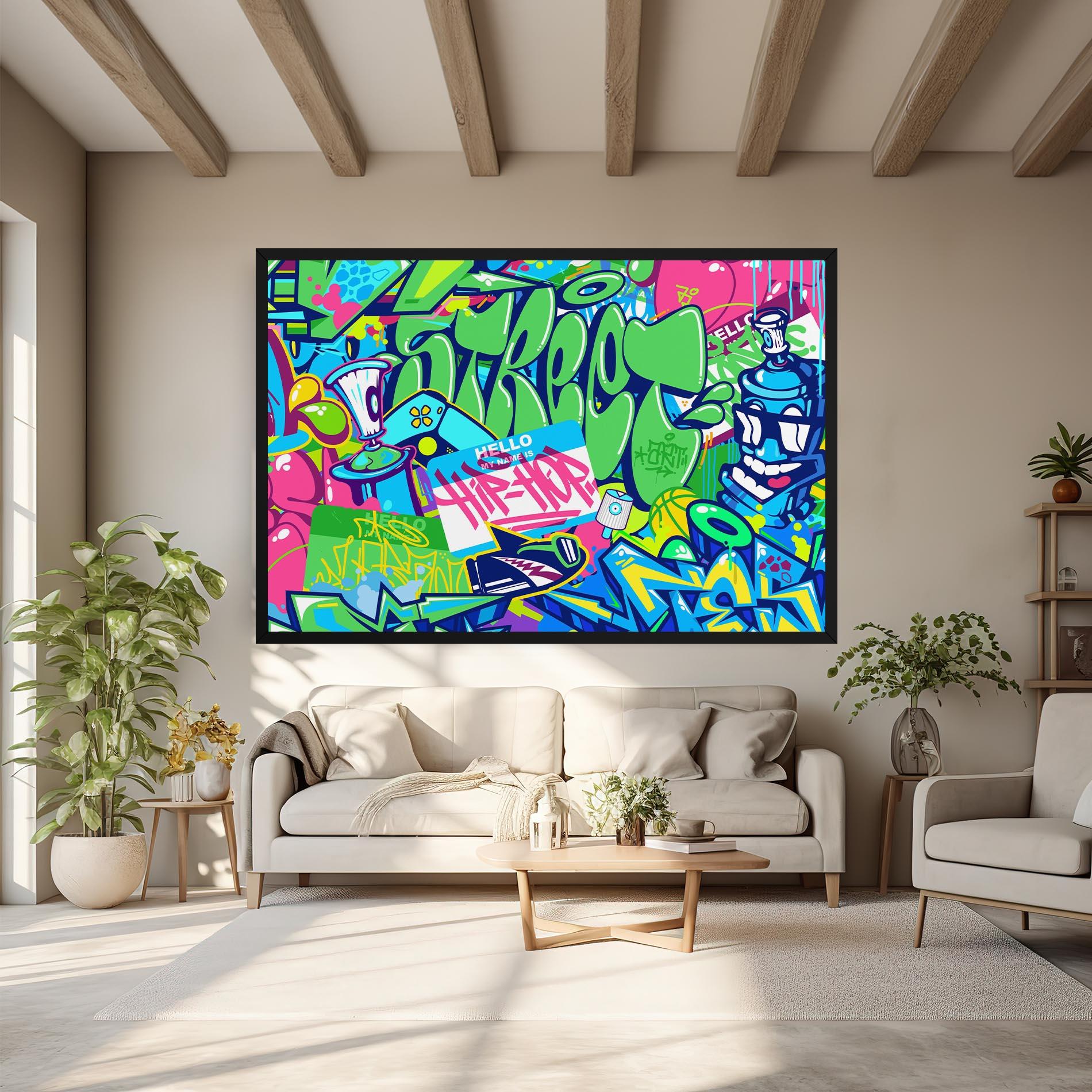 Leinwandbild Colorful Hip Hop mockup 6