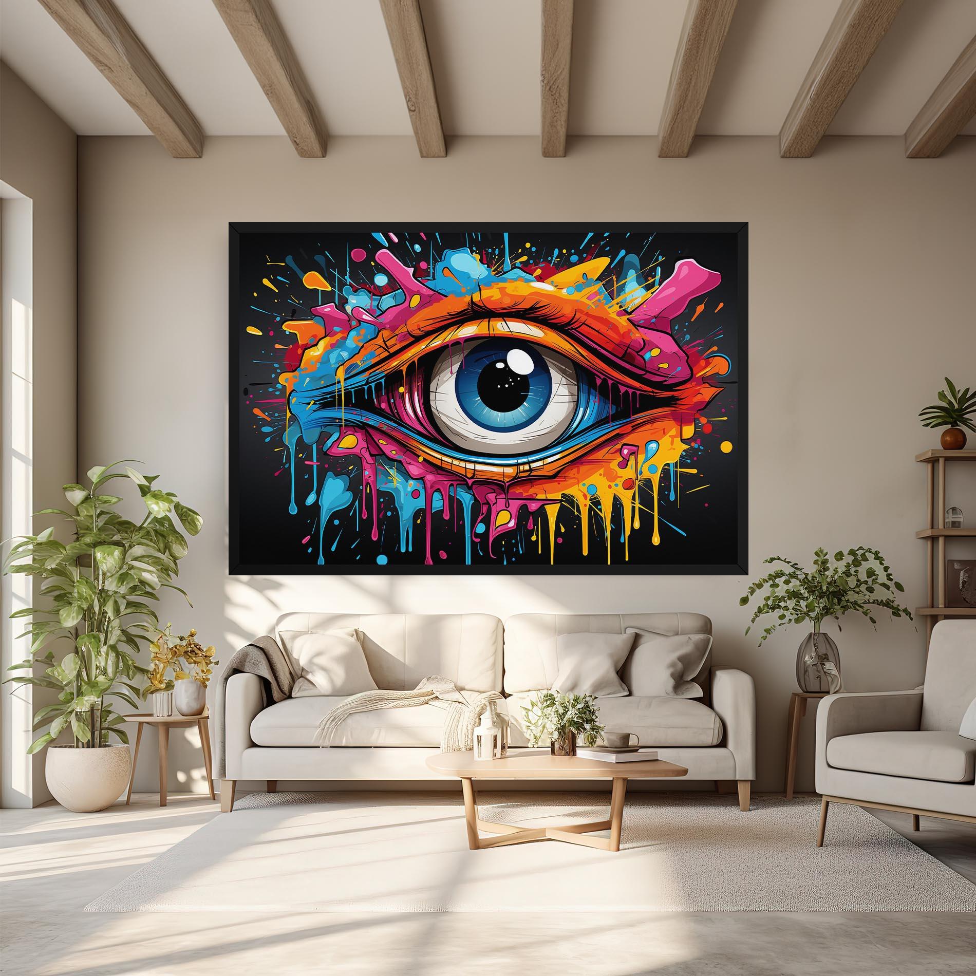 Leinwandbild Graffitistyle Eye mockup 6