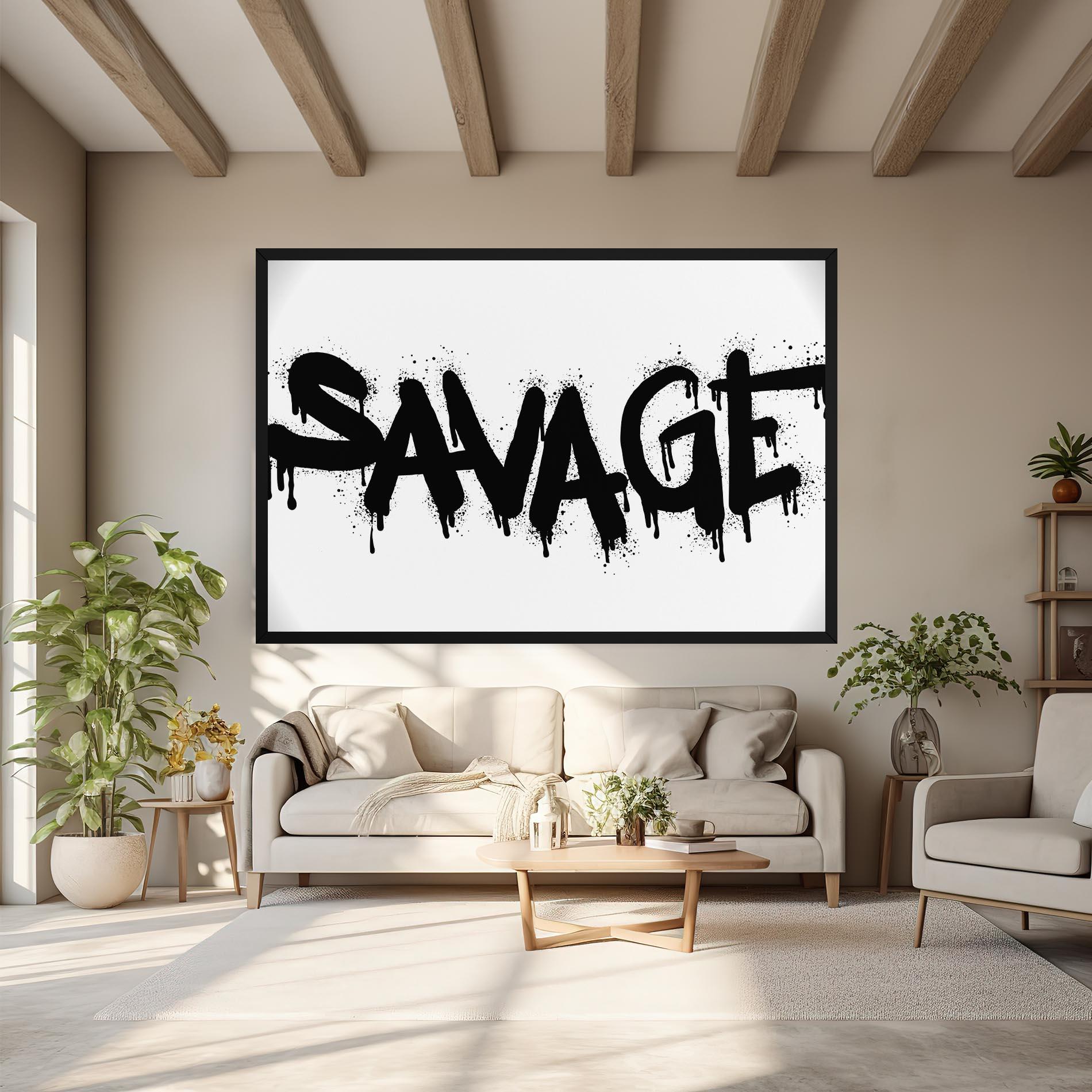 Leinwandbild Savage Graffiti Spray mockup 6