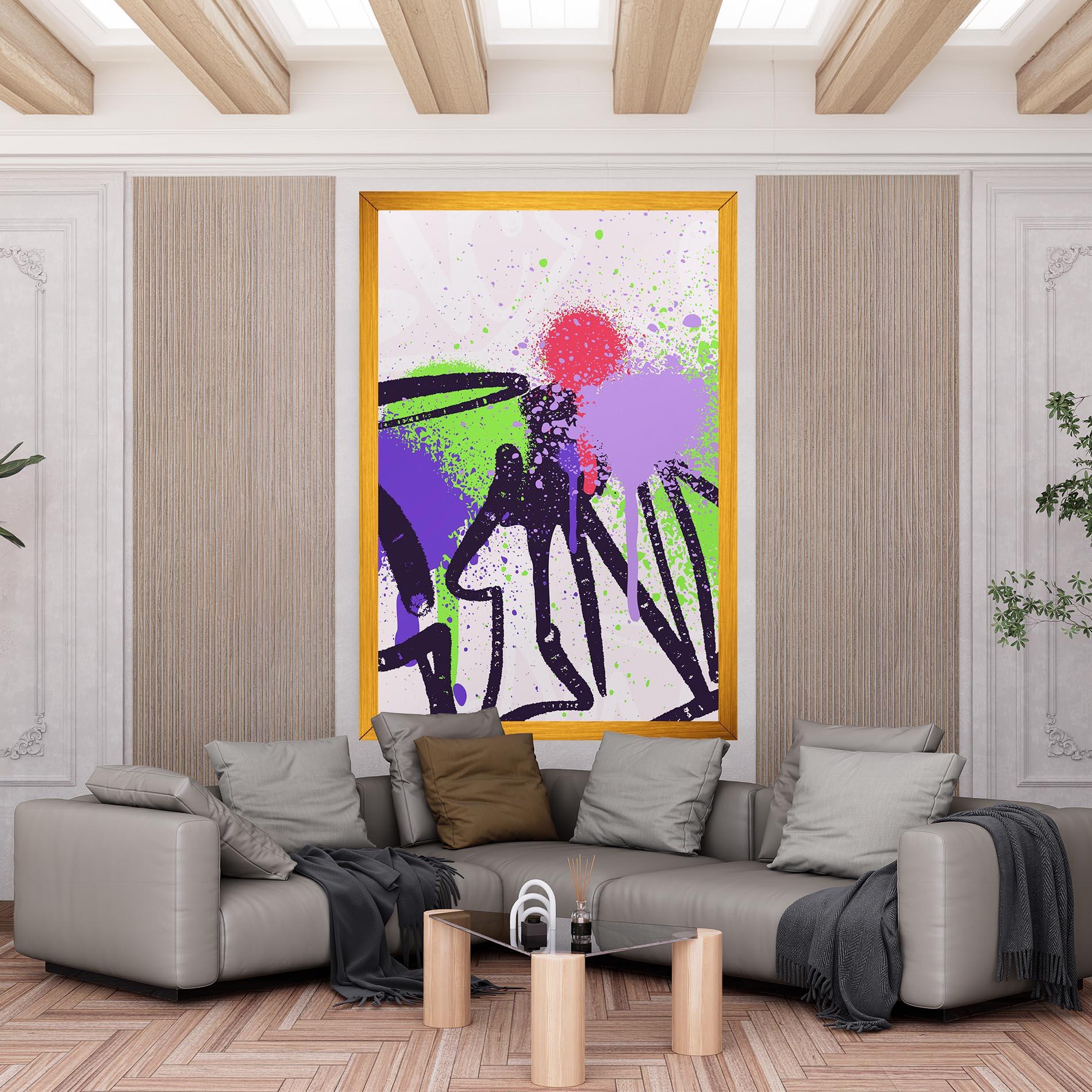 Leinwandbild Green Purple Graffiti mockup 6