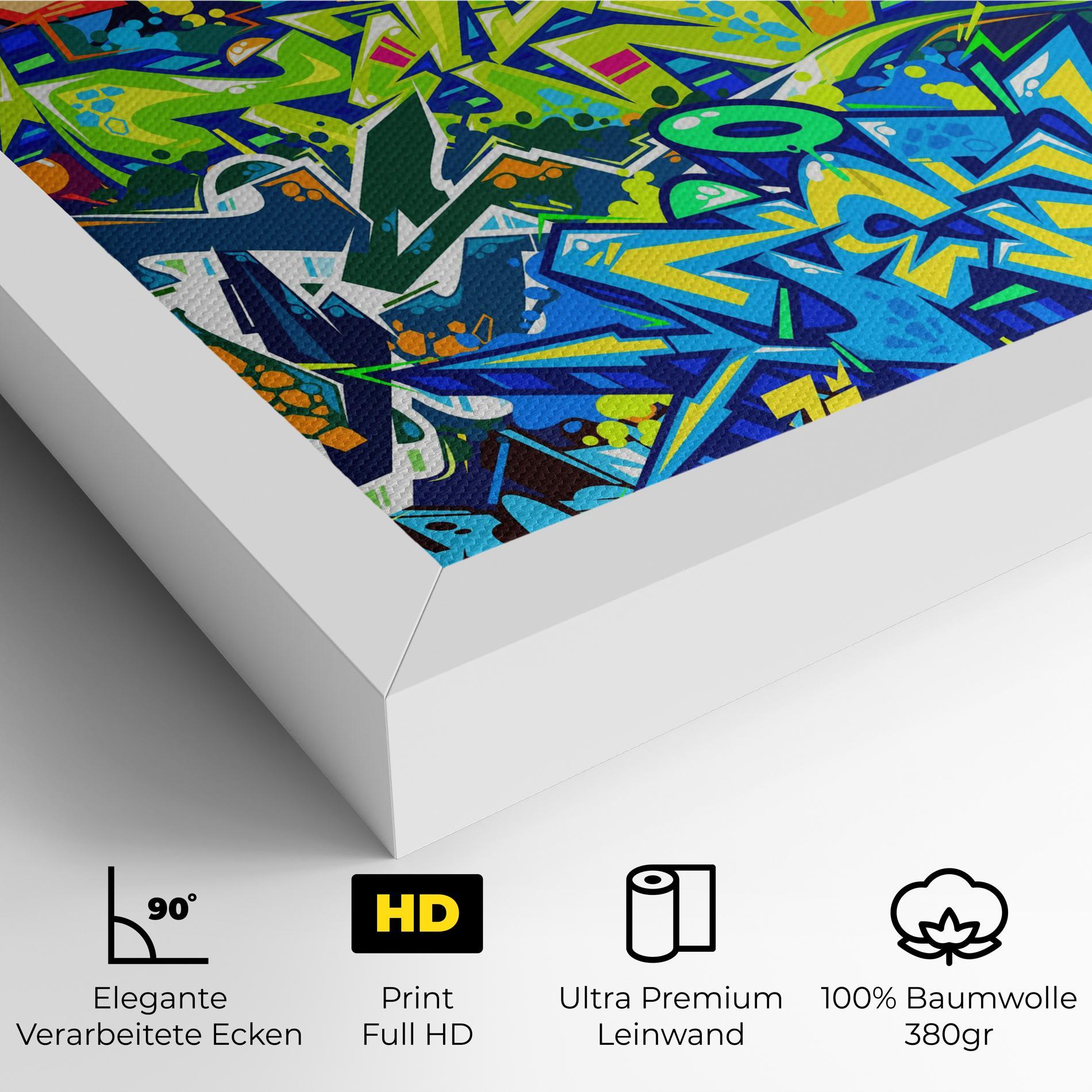 Leinwandbild Colorful Graffiti mockup 4
