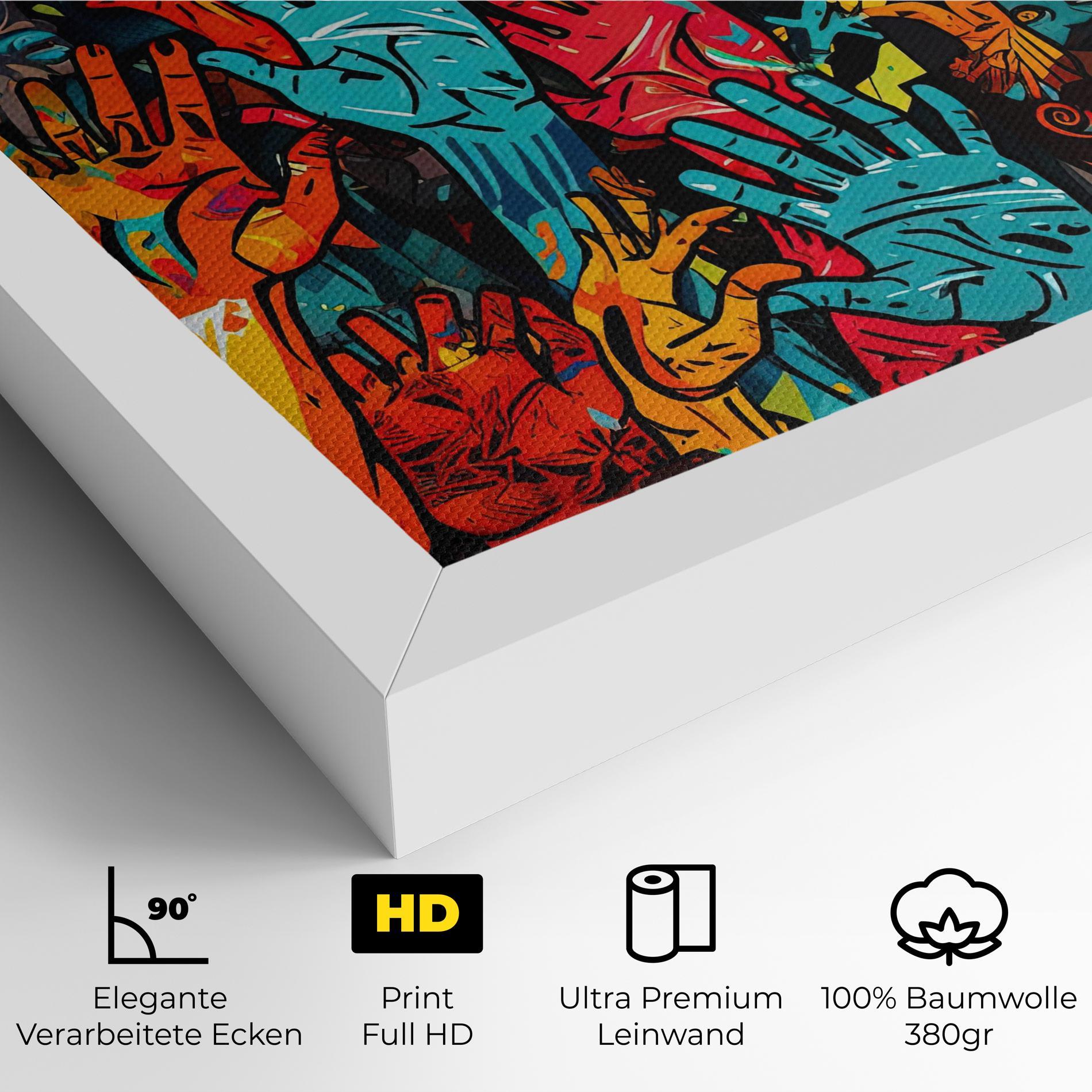Leinwandbild Colorful Hands mockup 4