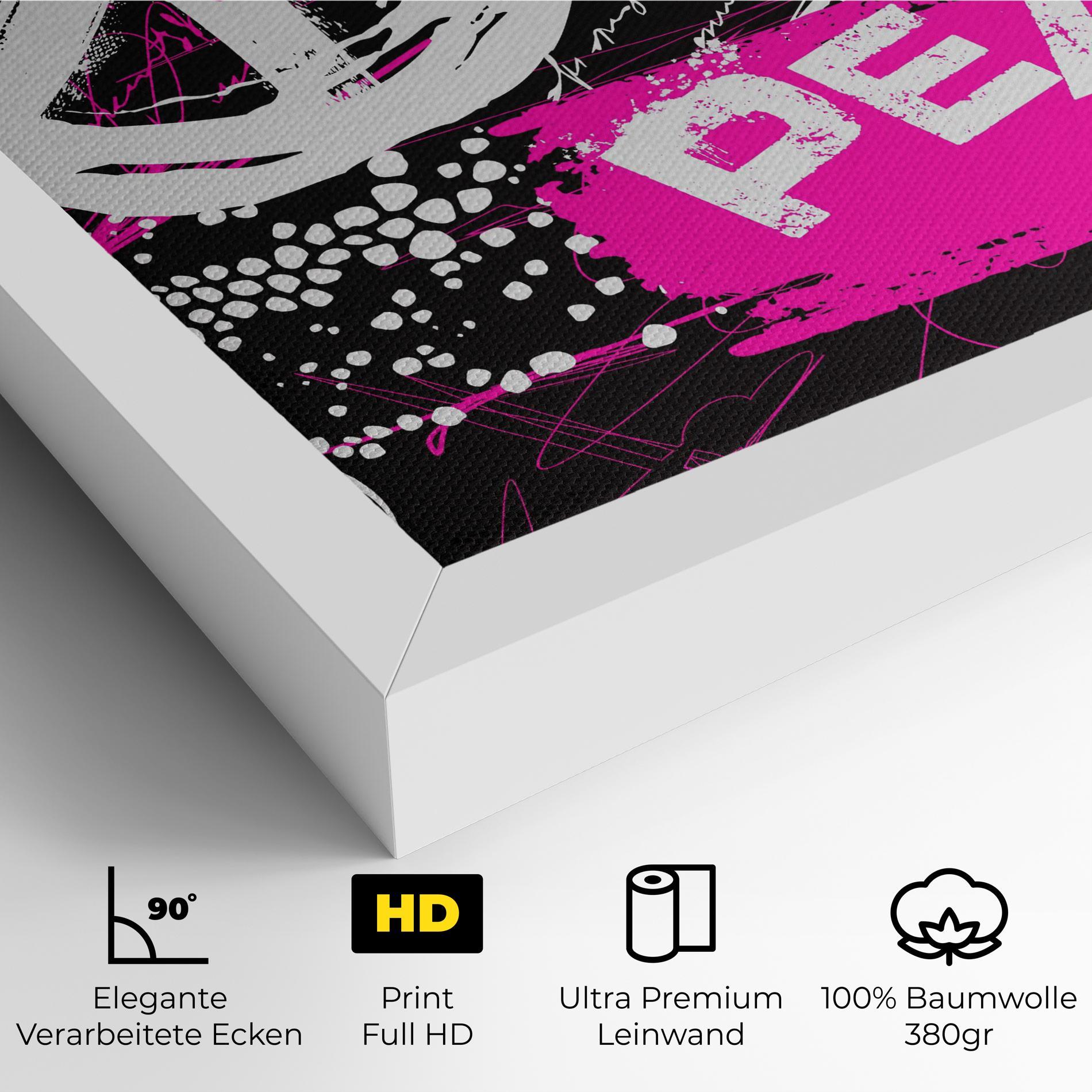 Leinwandbild Graffiti Pink Peace mockup 4