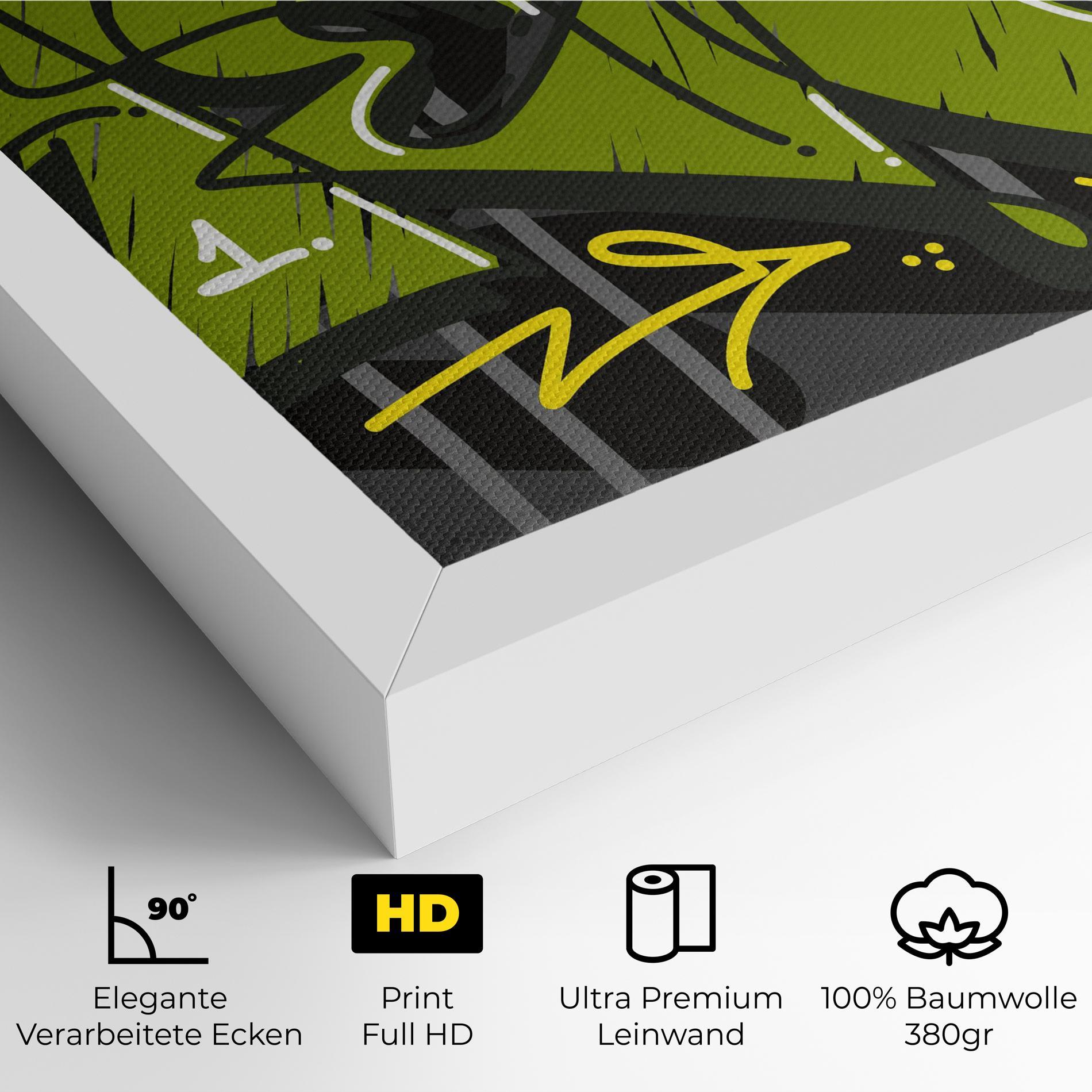Leinwandbild Green Grey Graffti mockup 4