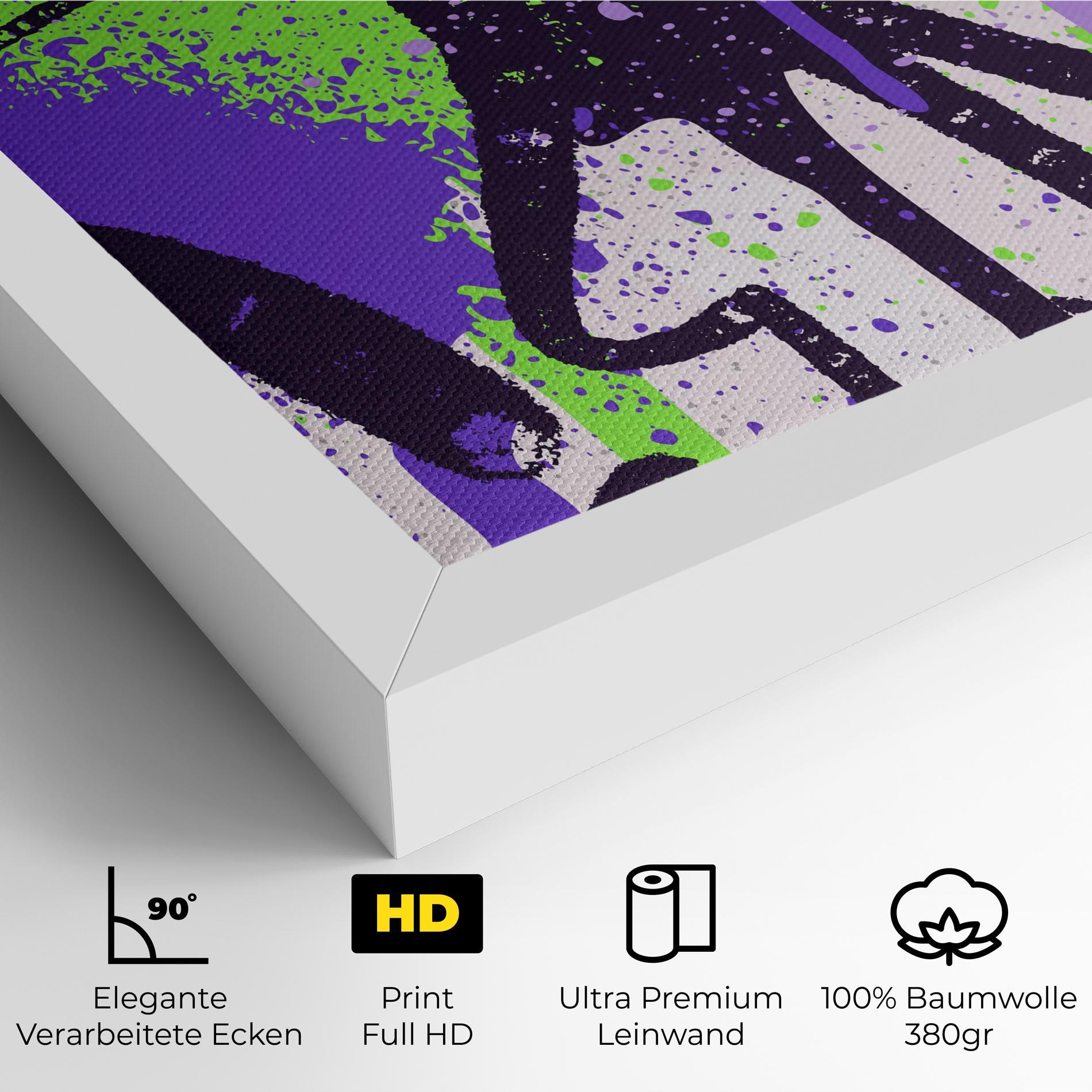 Leinwandbild Green Purple Graffiti mockup 4