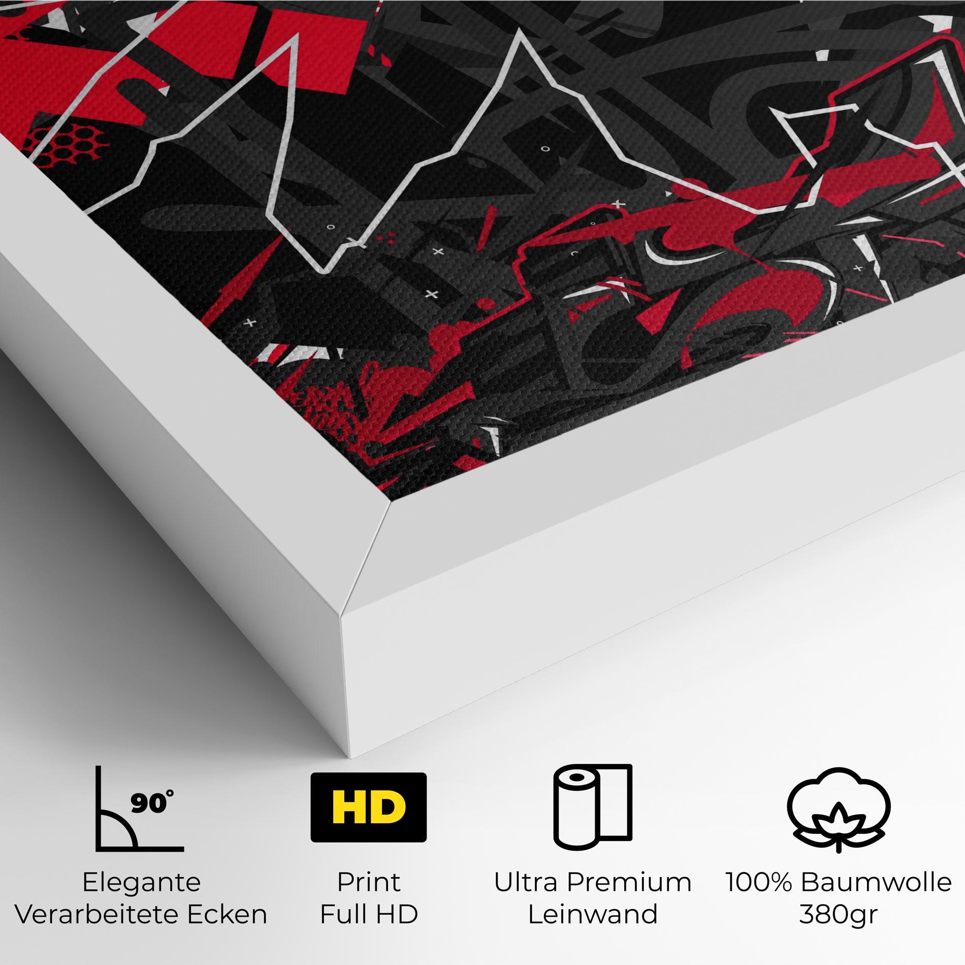 Leinwandbild Grey Red Graffiti mockup 4