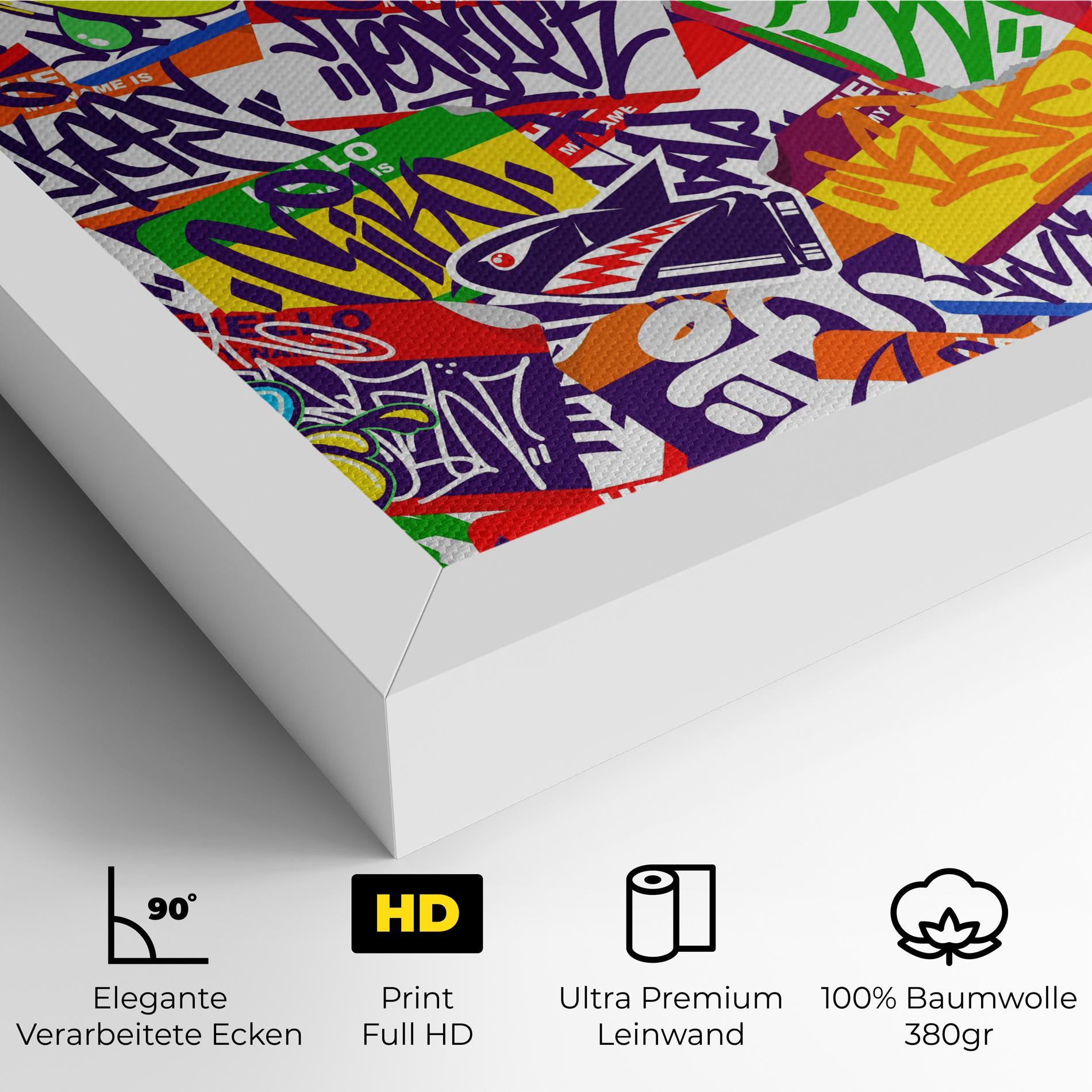 Leinwandbild Hello Graffiti Name mockup 4