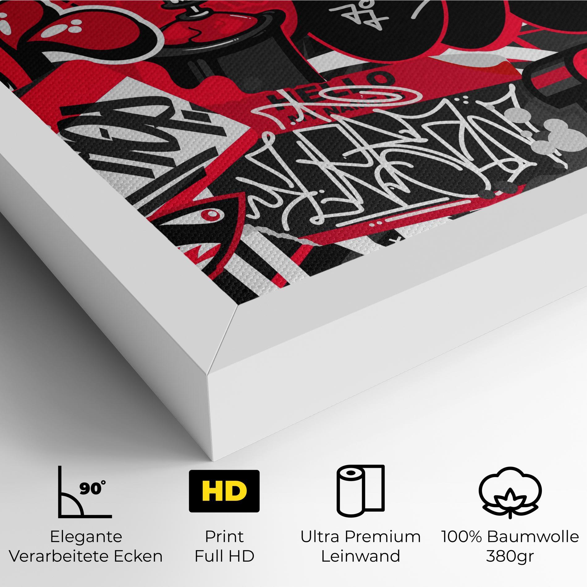 Leinwandbild Hip Hop Graffiti mockup 4