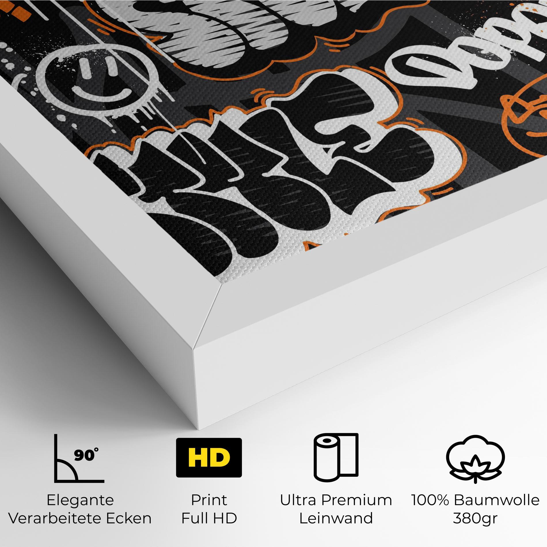 Leinwandbild Orange Black Graffiti mockup 4