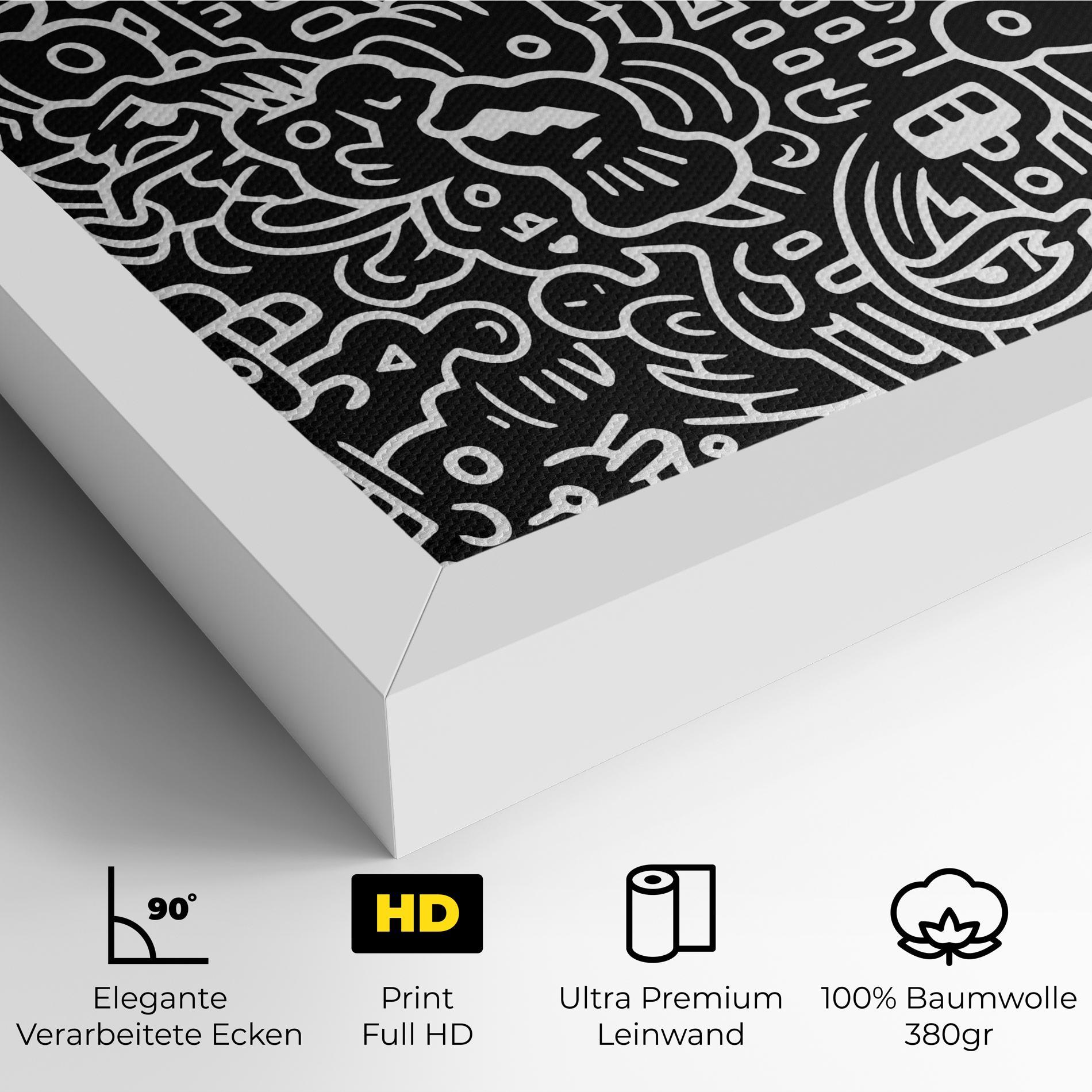 Leinwandbild White Line Doodle mockup 4