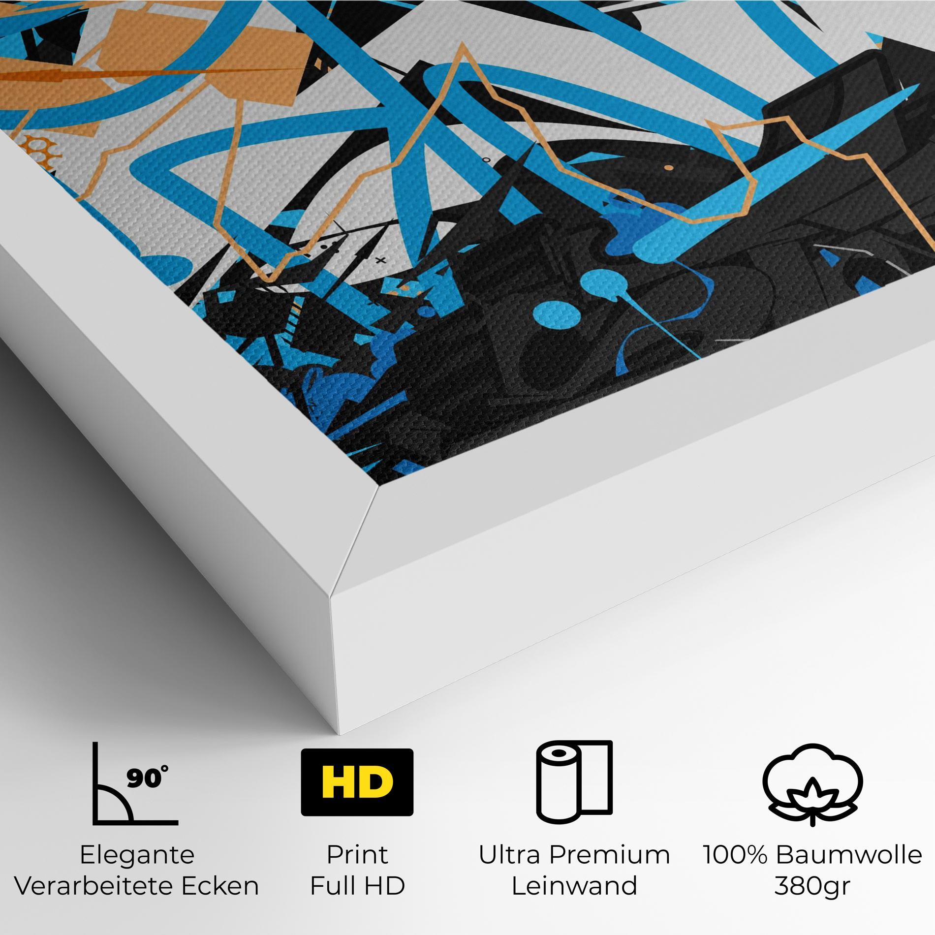 Leinwandbild White Orange Graffiti mockup 4