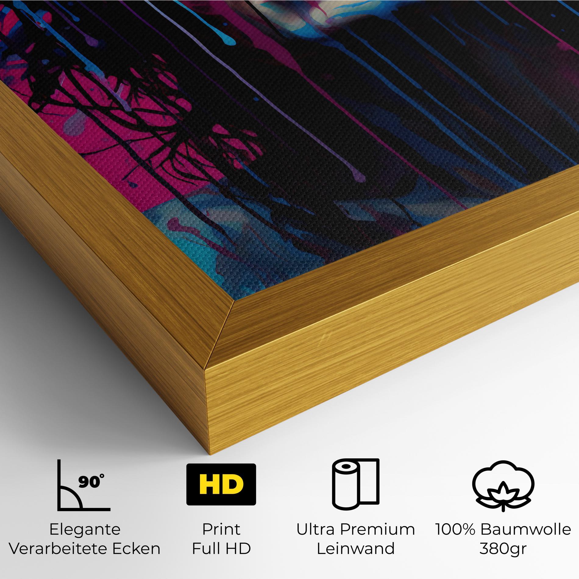 Leinwandbild Blue Pink Woman mockup 4