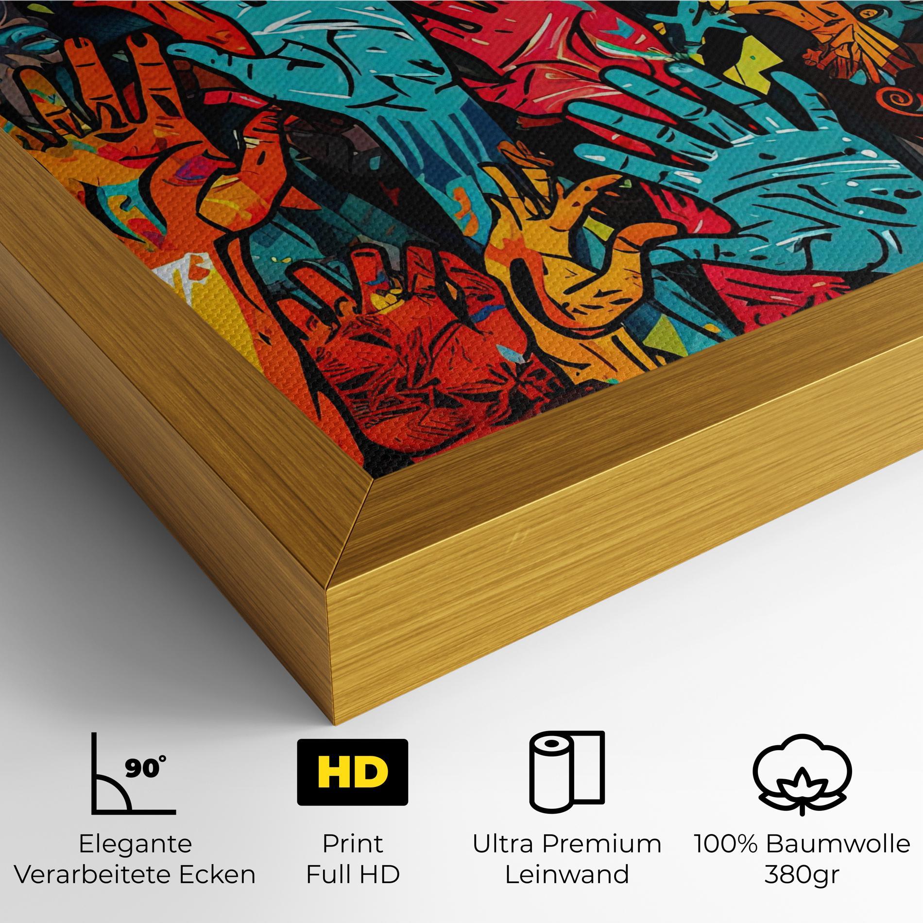 Leinwandbild Colorful Hands mockup 4