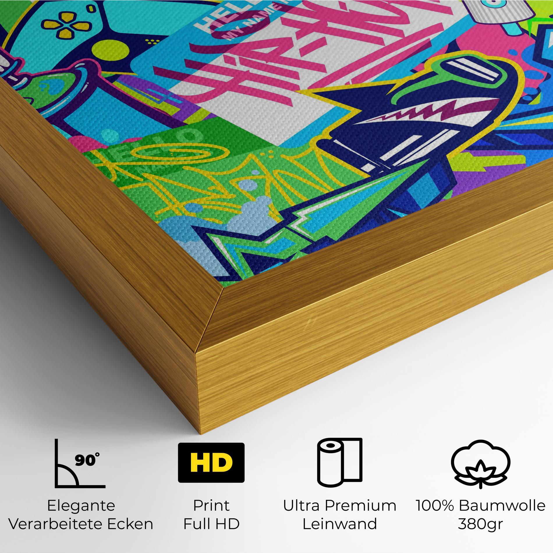 Leinwandbild Colorful Hip Hop mockup 4
