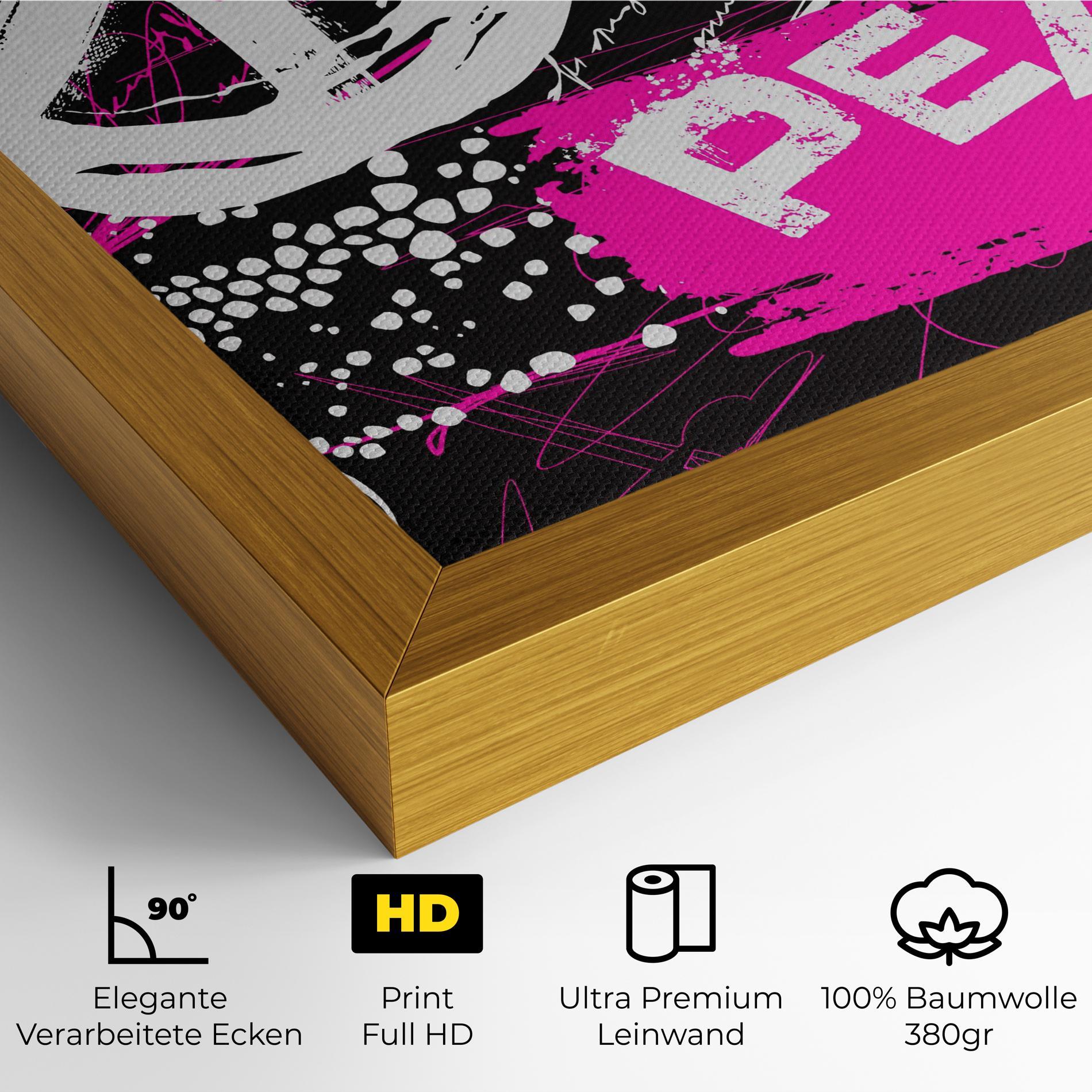 Leinwandbild Graffiti Pink Peace mockup 4