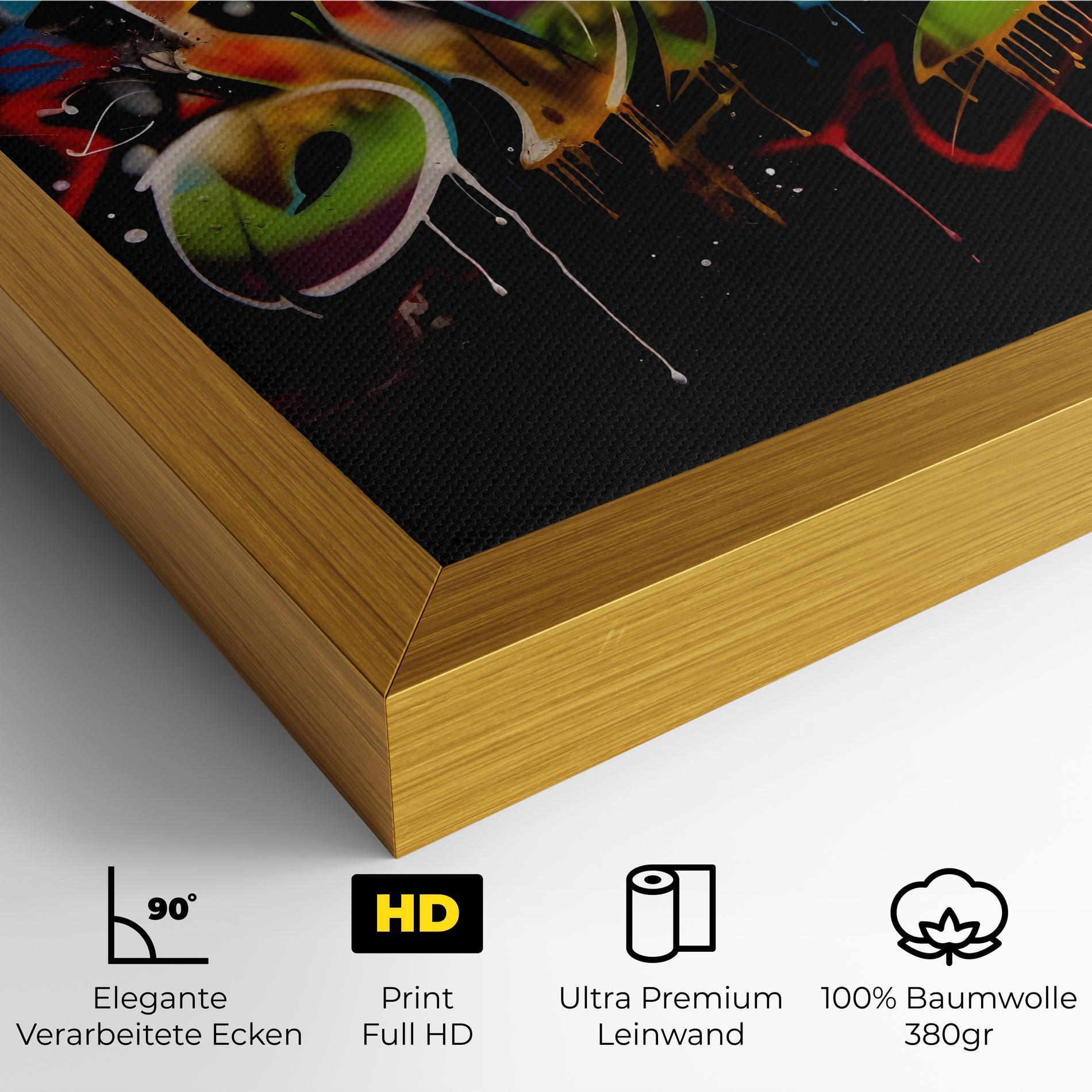 Leinwandbild Graffiti Style Wall mockup 4