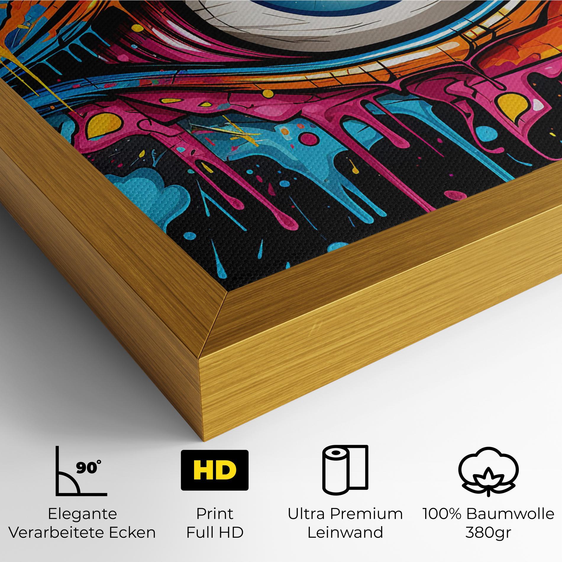 Leinwandbild Graffitistyle Eye mockup 4