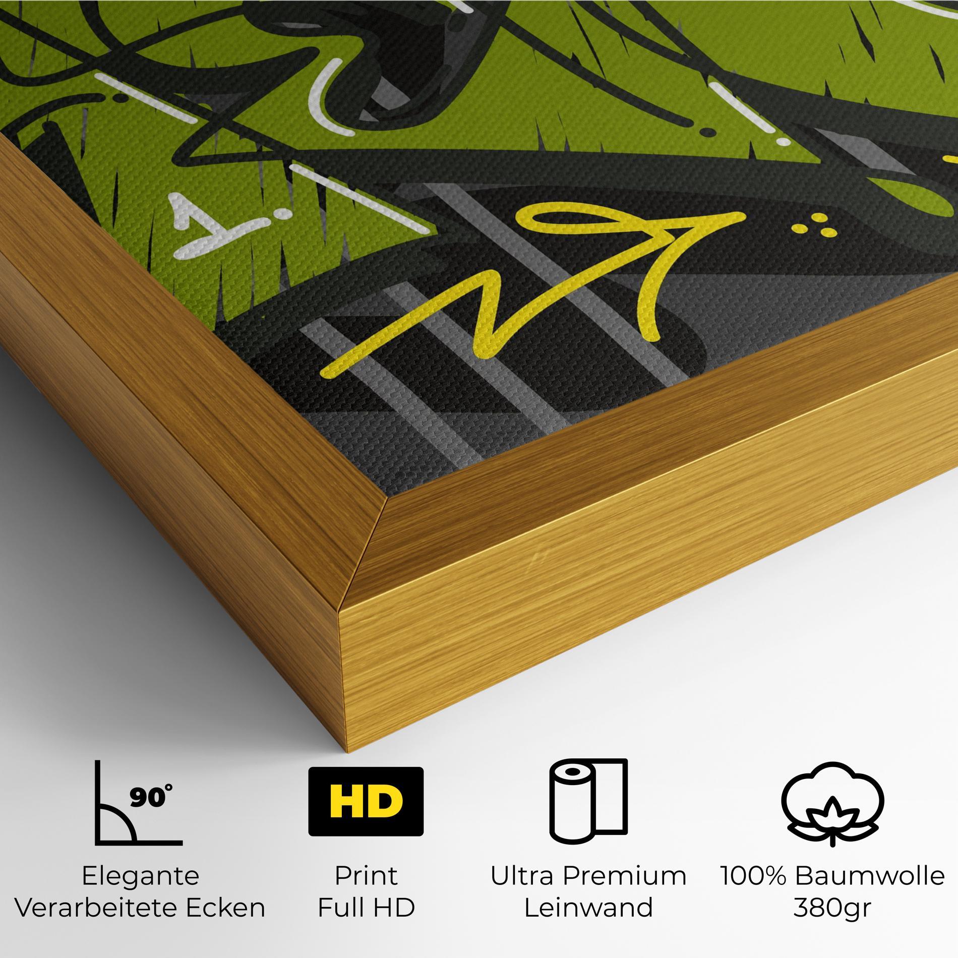 Leinwandbild Green Grey Graffti mockup 4