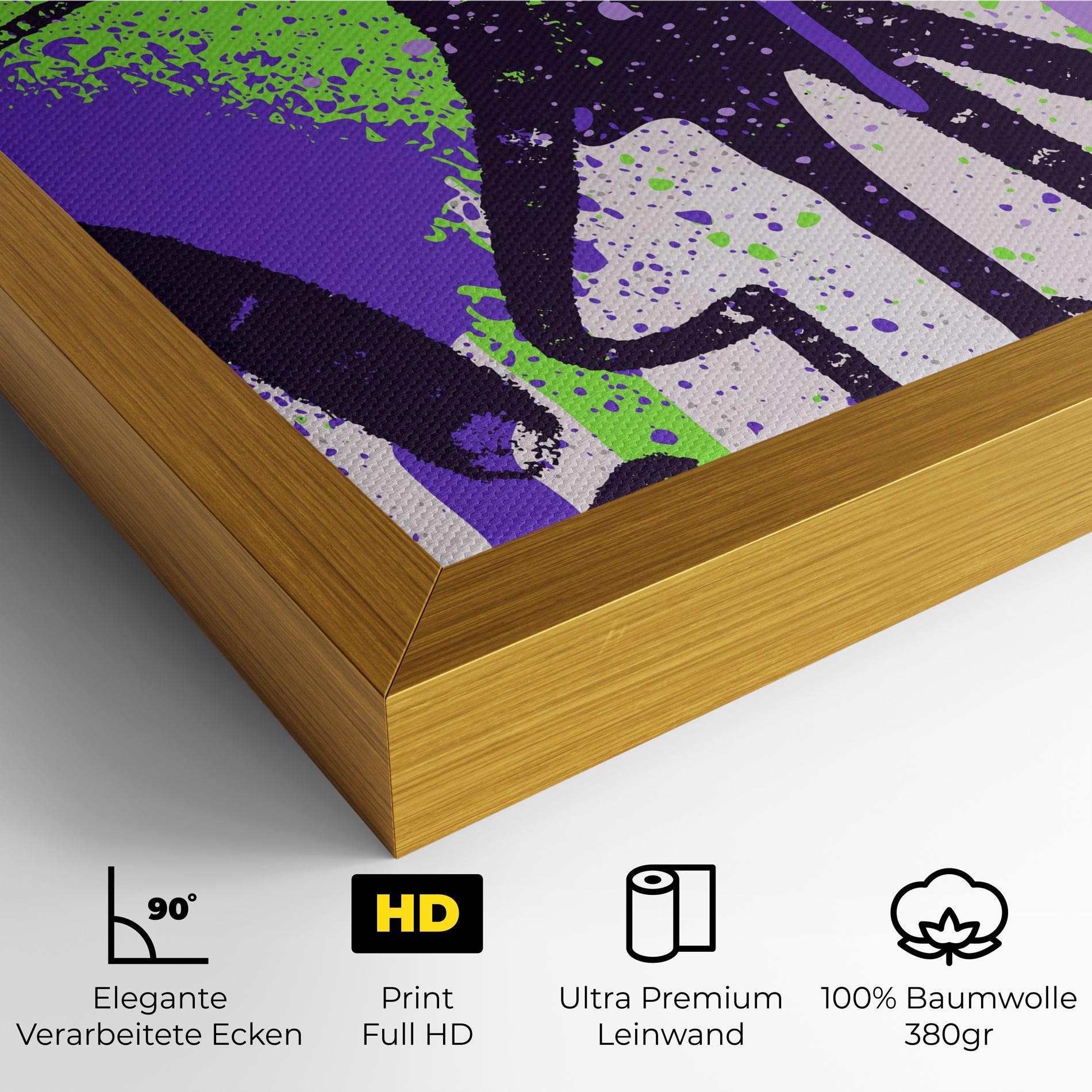 Leinwandbild Green Purple Graffiti mockup 4