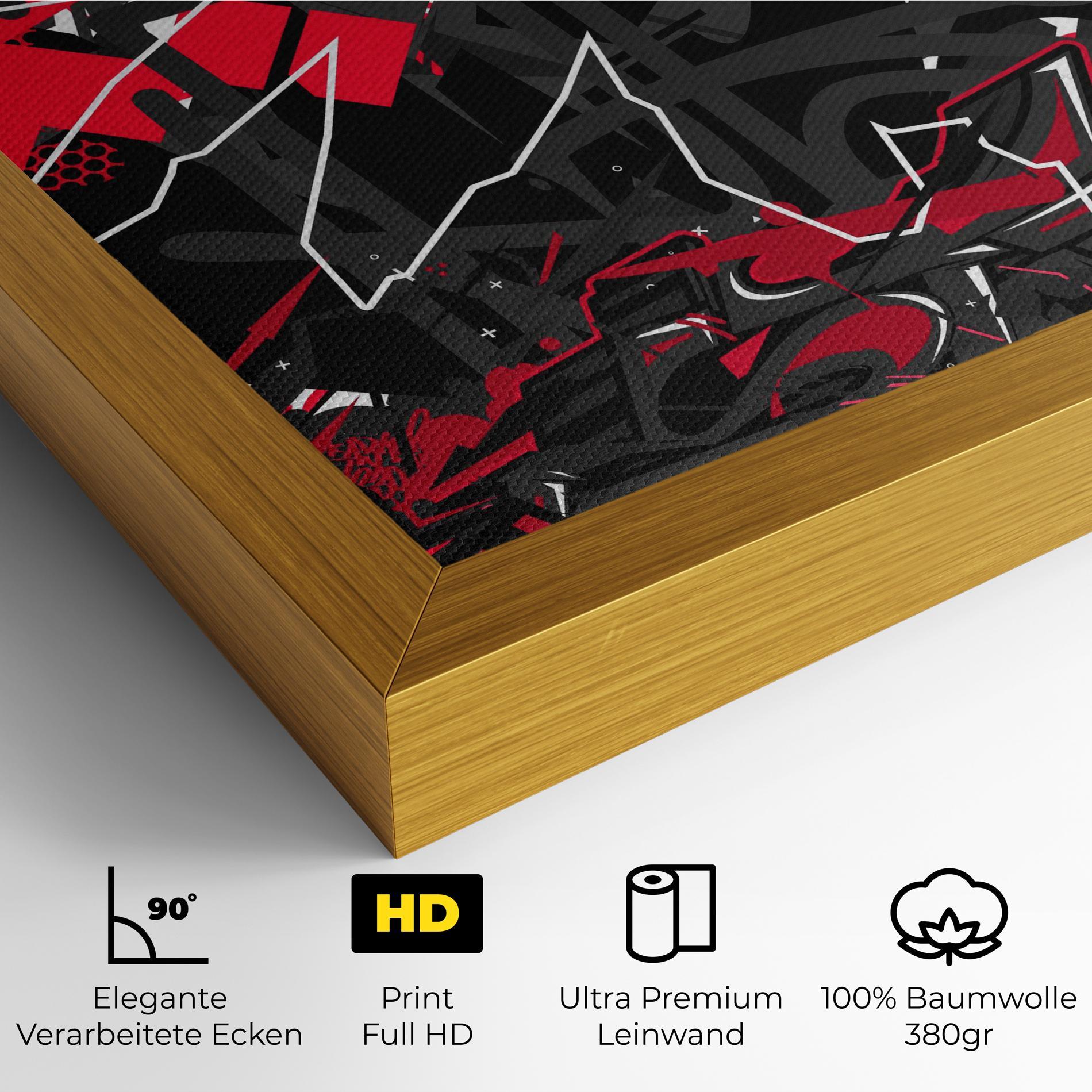 Leinwandbild Grey Red Graffiti mockup 4