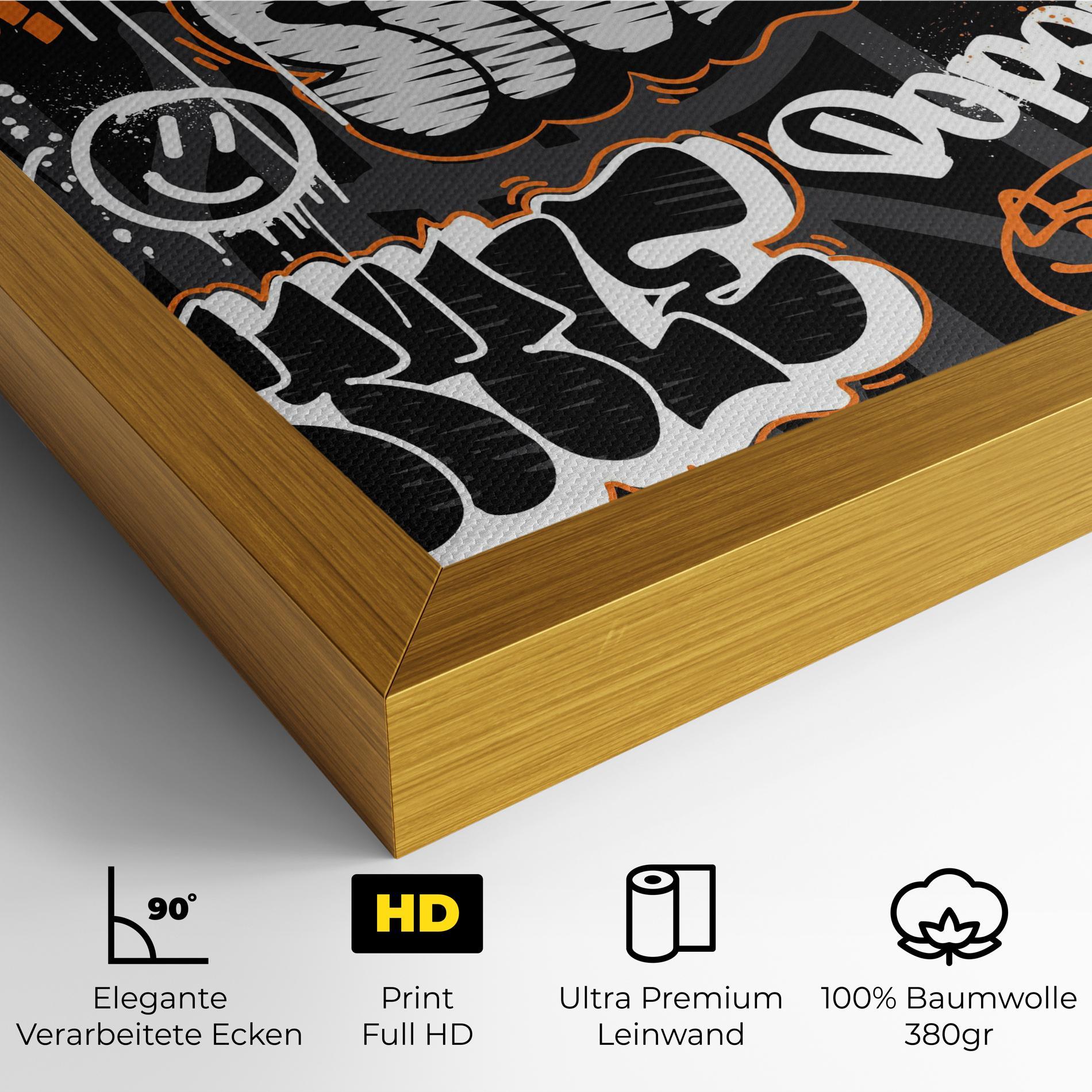 Leinwandbild Orange Black Graffiti mockup 4