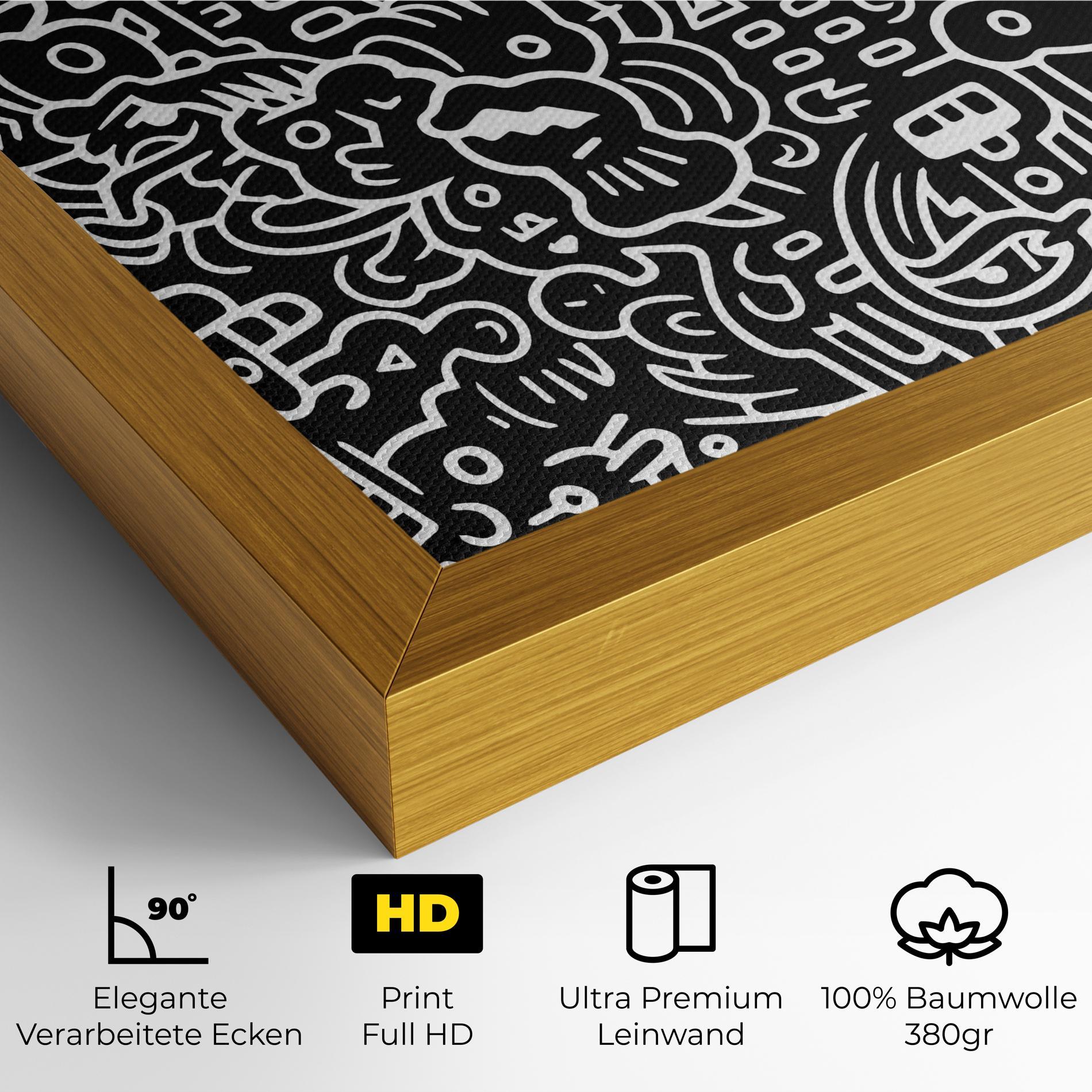 Leinwandbild White Line Doodle mockup 4