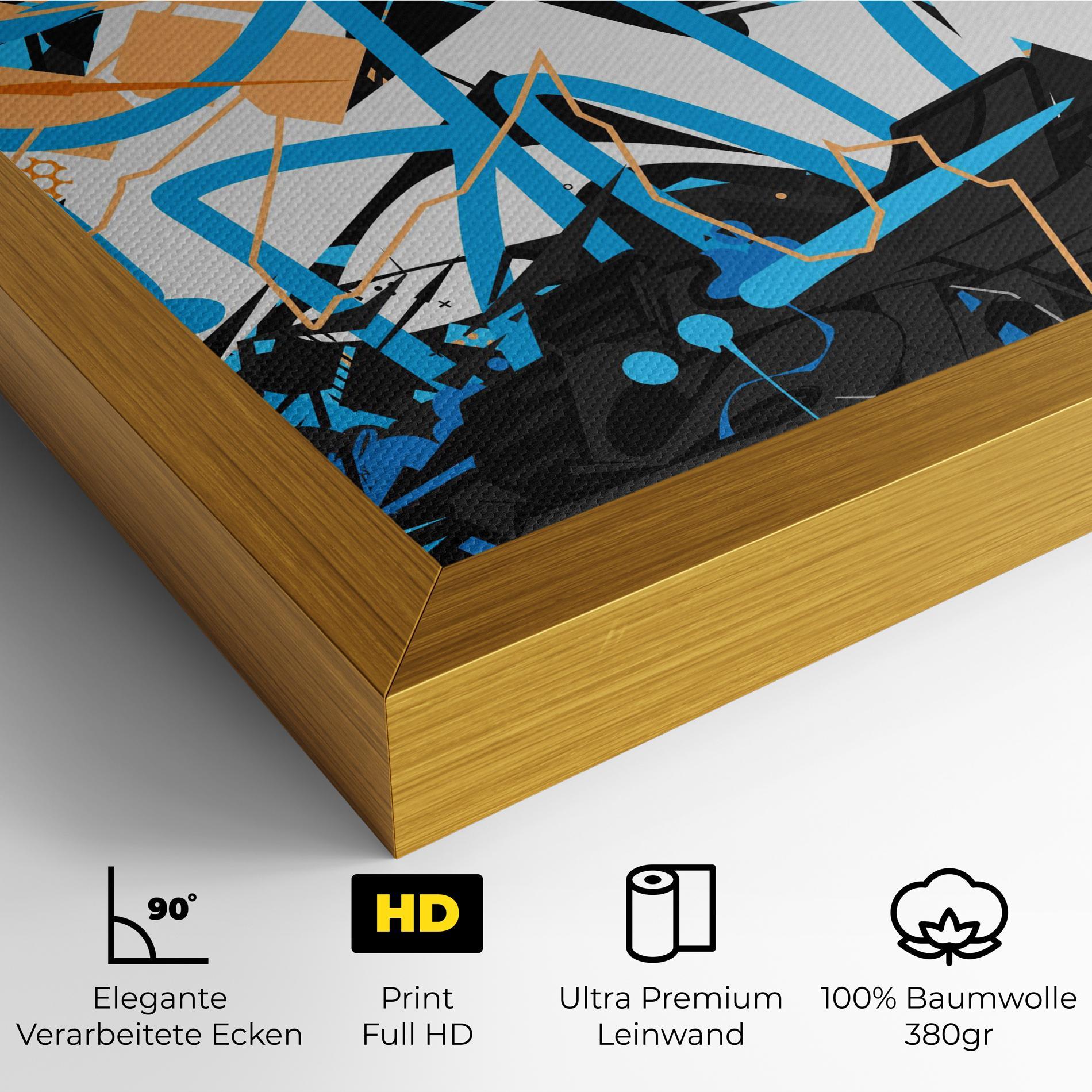 Leinwandbild White Orange Graffiti mockup 4