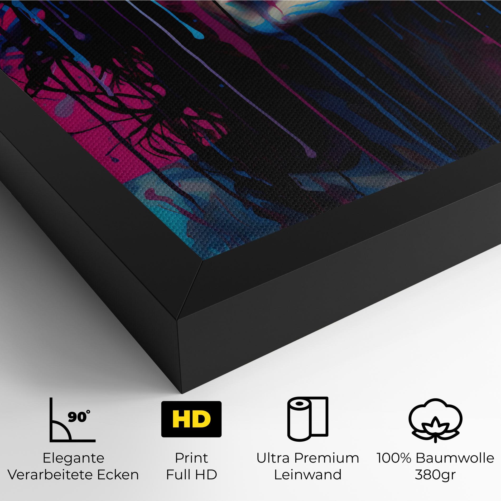 Leinwandbild Blue Pink Woman mockup 4