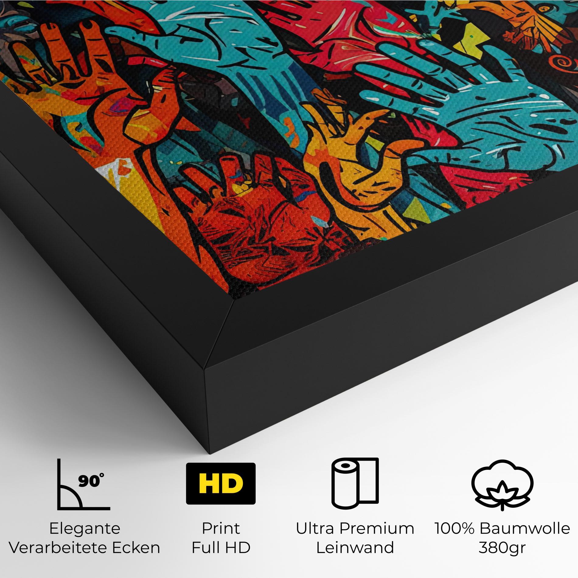 Leinwandbild Colorful Hands mockup 4
