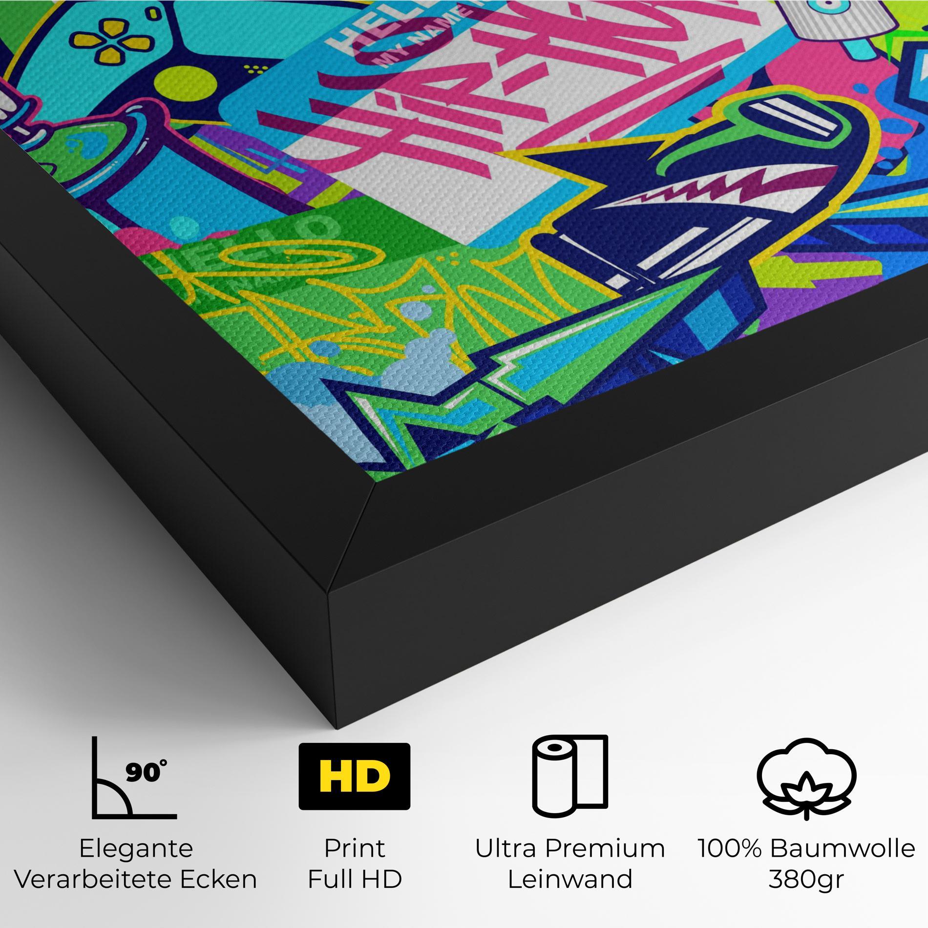 Leinwandbild Colorful Hip Hop mockup 4