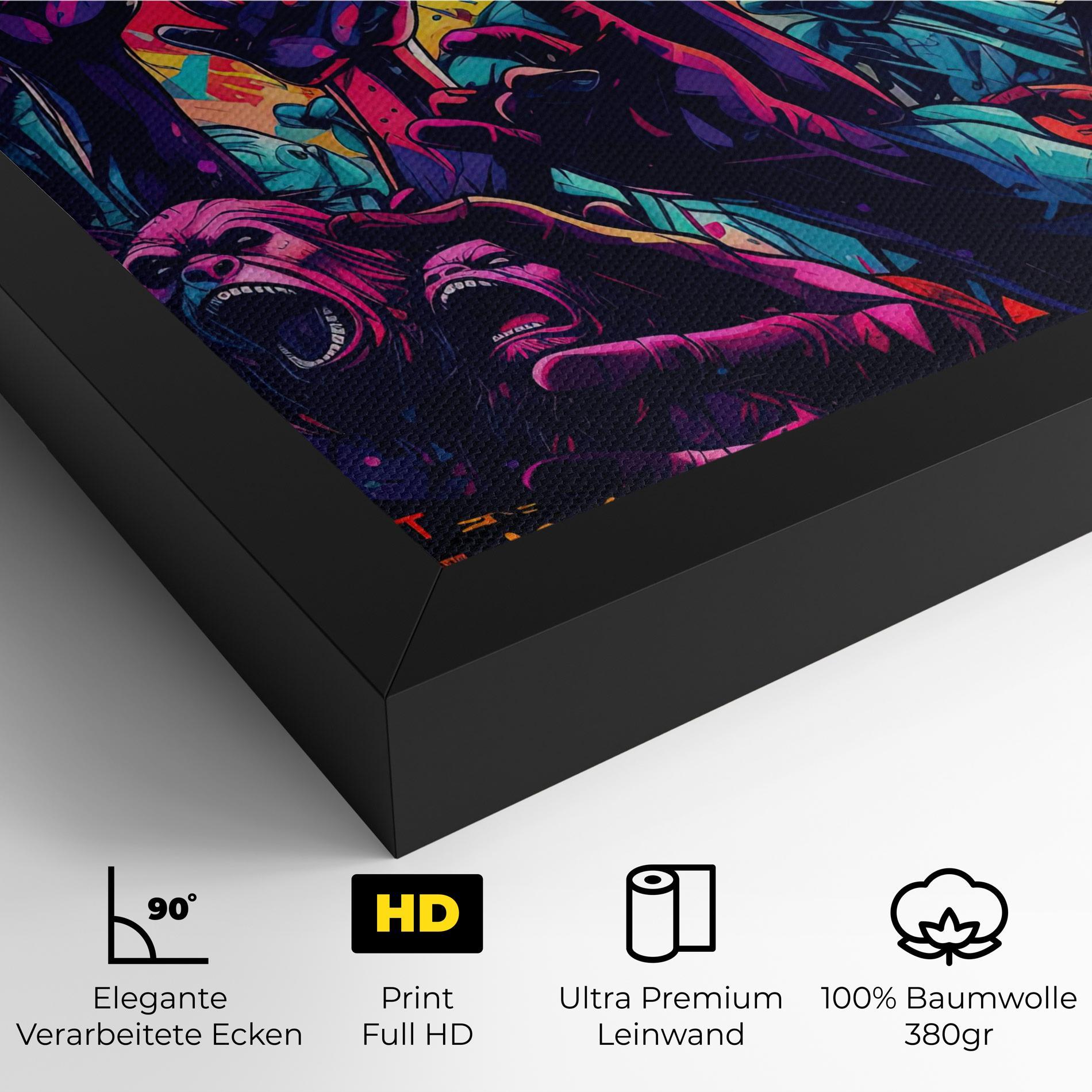 Leinwandbild Graffiti Animals mockup 4