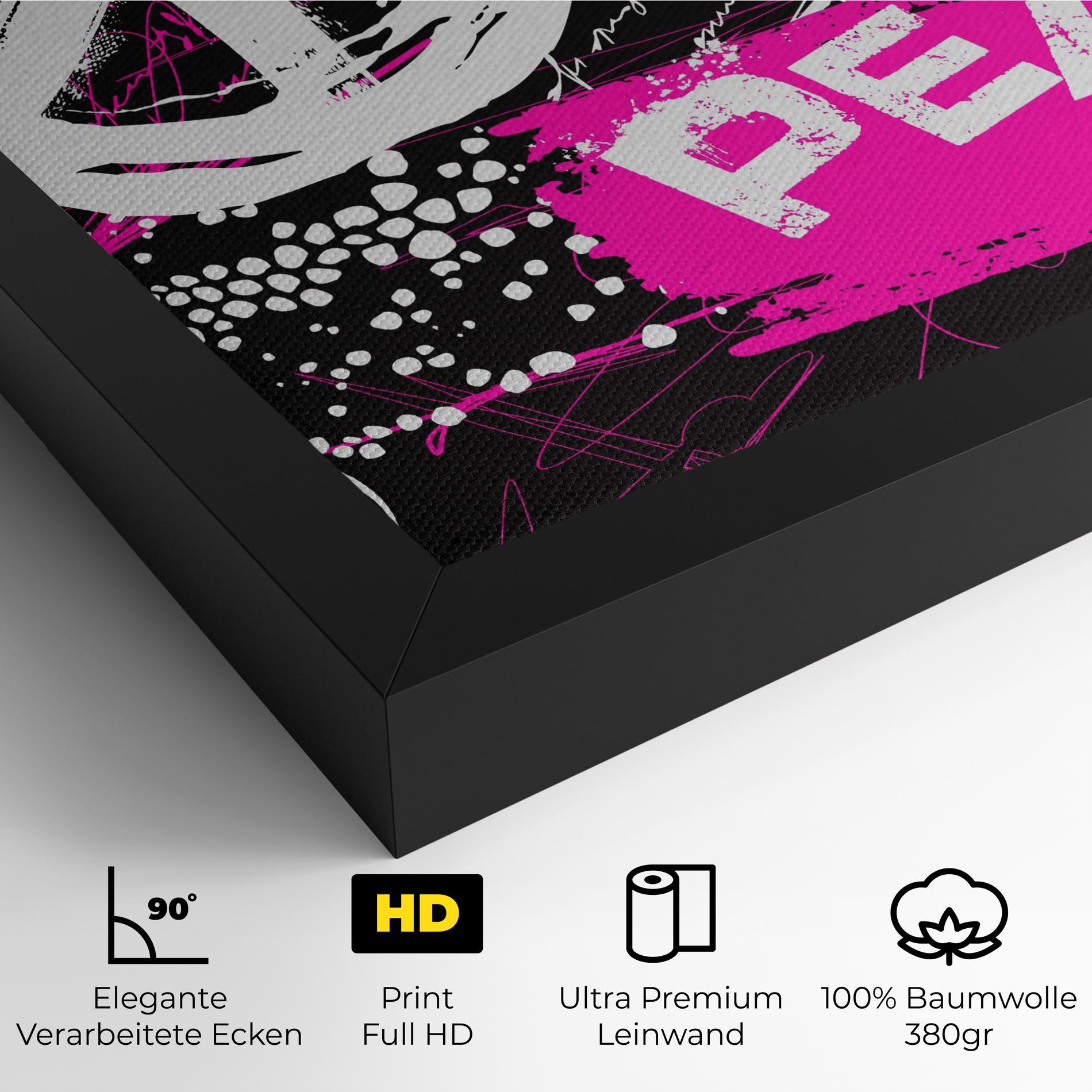 Leinwandbild Graffiti Pink Peace mockup 4