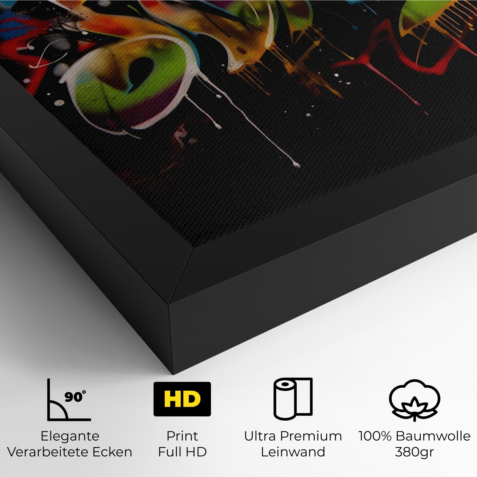 Leinwandbild Graffiti Style Wall mockup 4