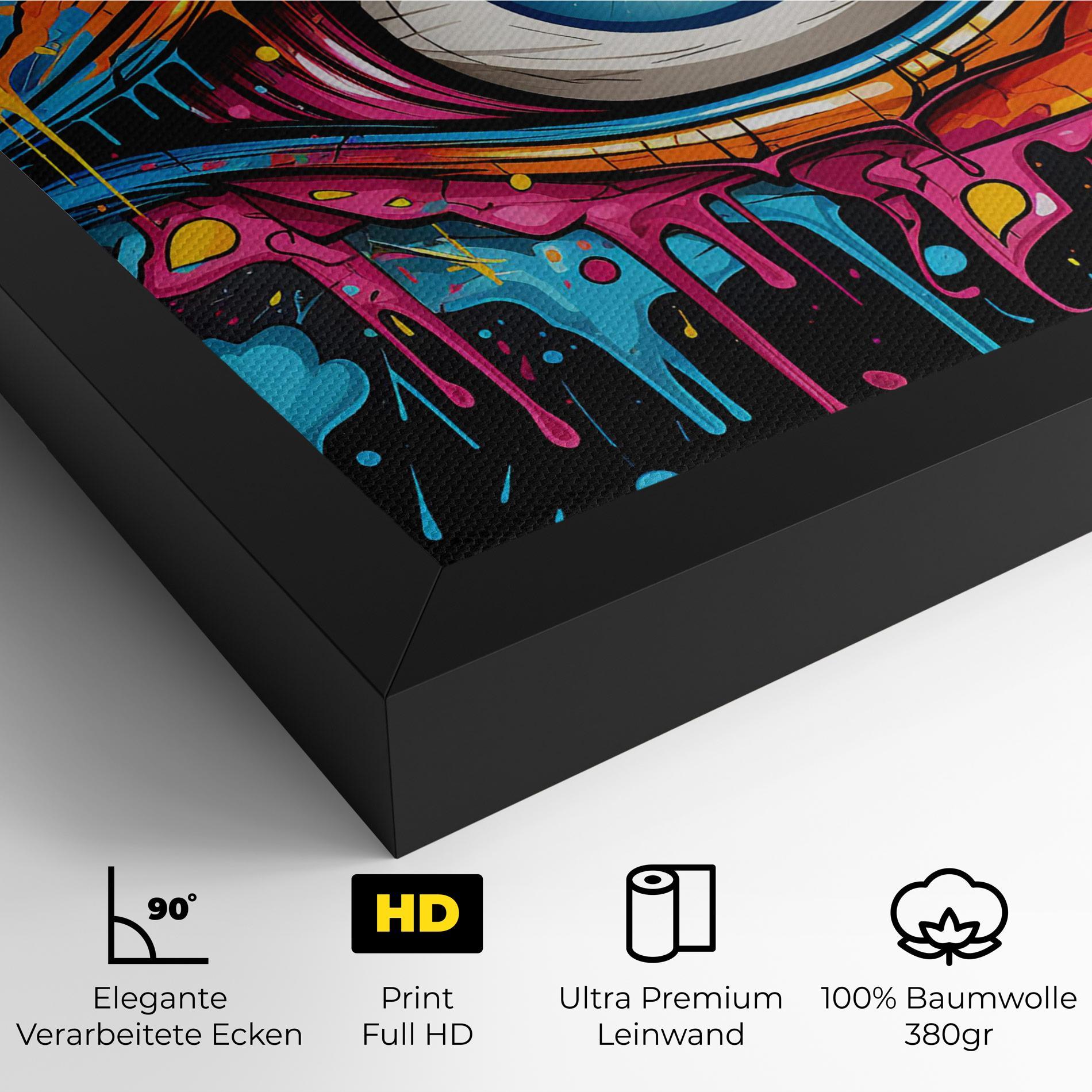 Leinwandbild Graffitistyle Eye mockup 4