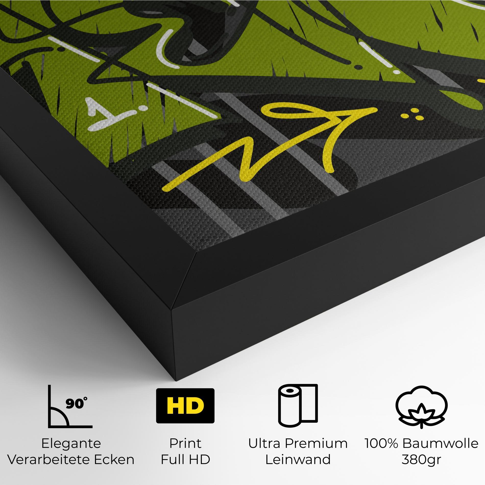 Leinwandbild Green Grey Graffti mockup 4